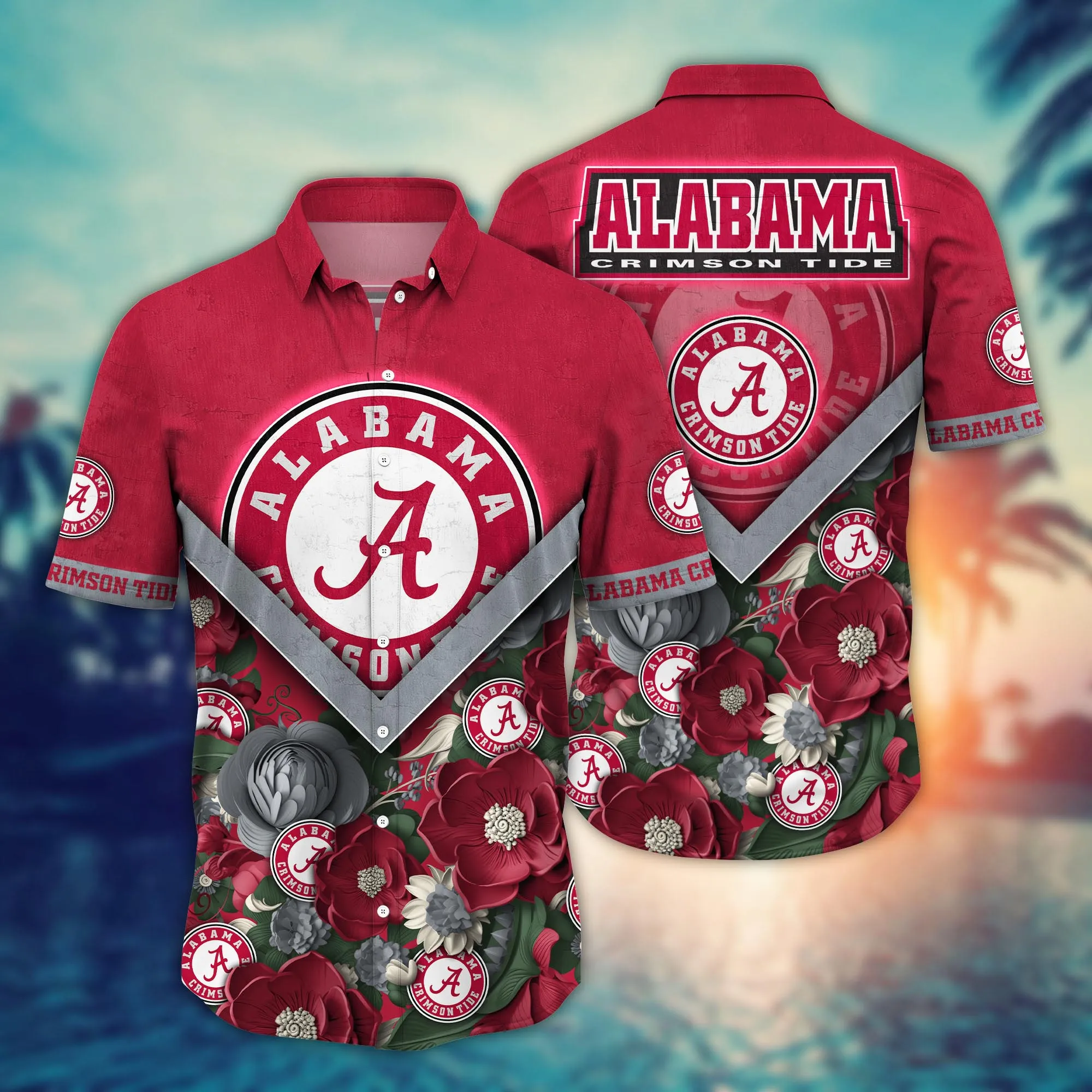 Alabama Crimson Tide NCAA Hawaiian Shirt Custom Beach Days Aloha Shirt Alabama Crimson Tide NCAA Hawaiian Shirt Custom Beach Days Aloha Shirt