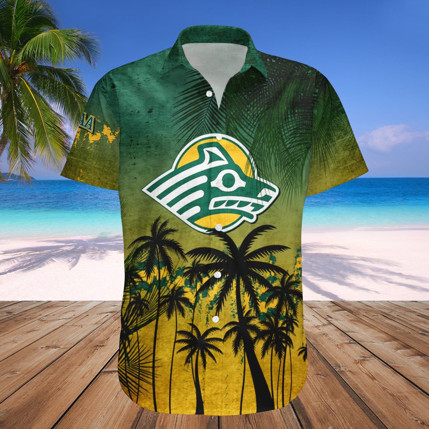 Alaska Anchorage Seawolves Hawaii Shirt Coconut Tree Tropical Grunge – NCAA