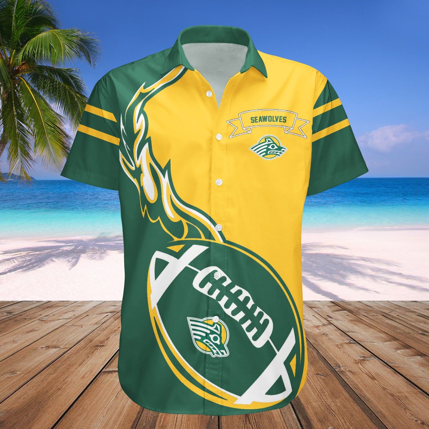 Alaska Anchorage Seawolves Hawaii Shirt Flame Ball – NCAA