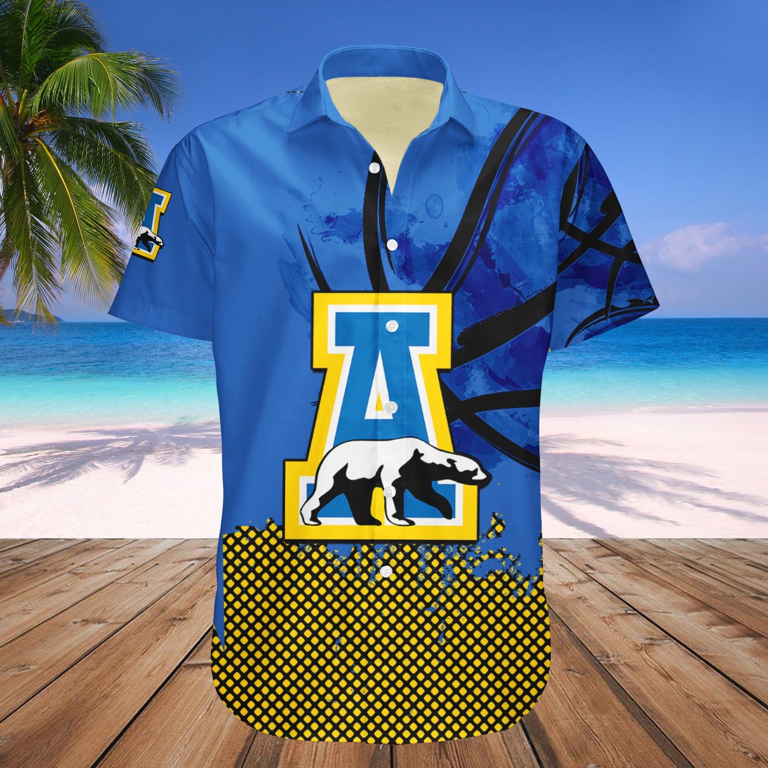 Alaska Nanooks Hawaii Shirt Basketball Net Grunge Pattern – NCAA