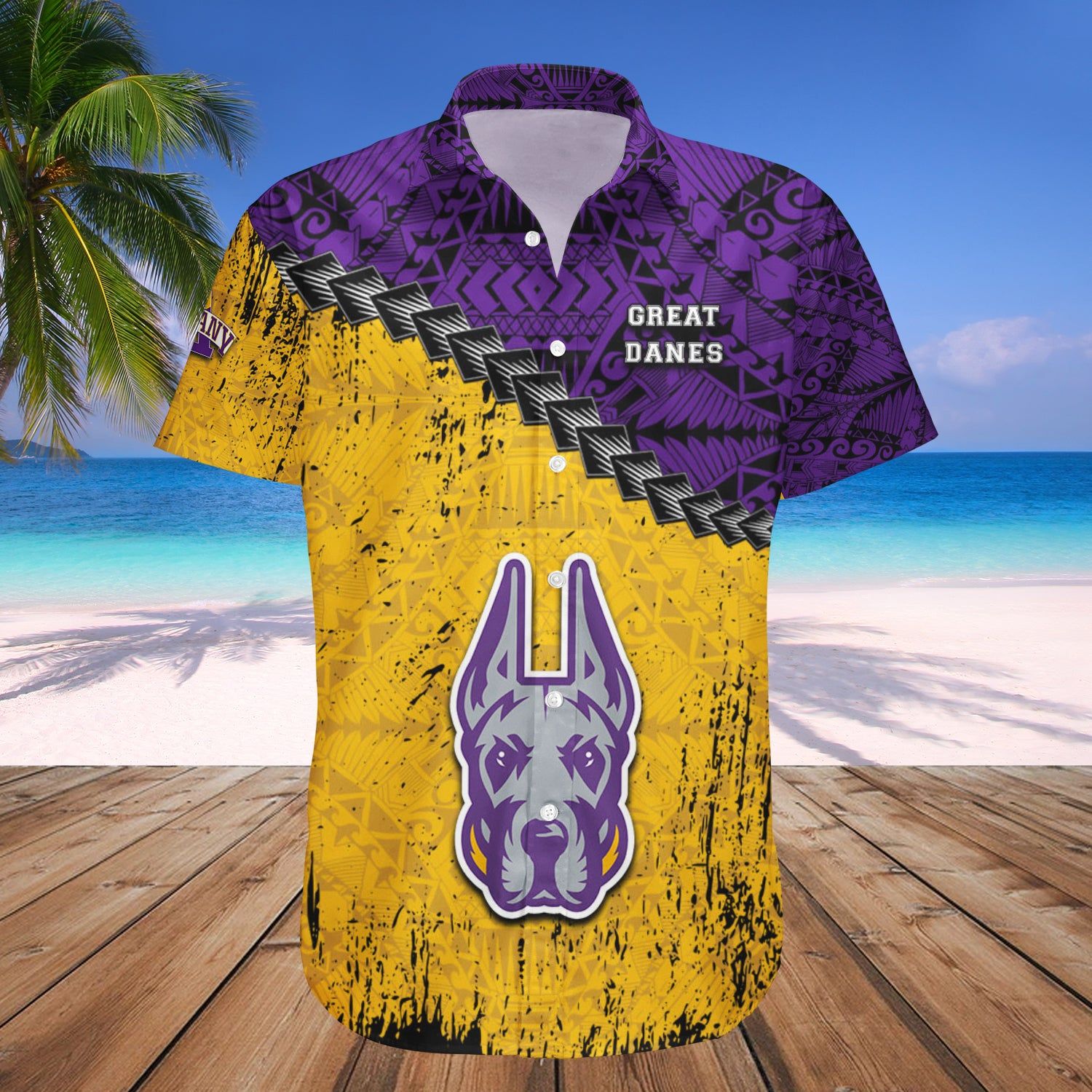 Albany Great Danes Hawaii Shirt Grunge Polynesian Tattoo – NCAA