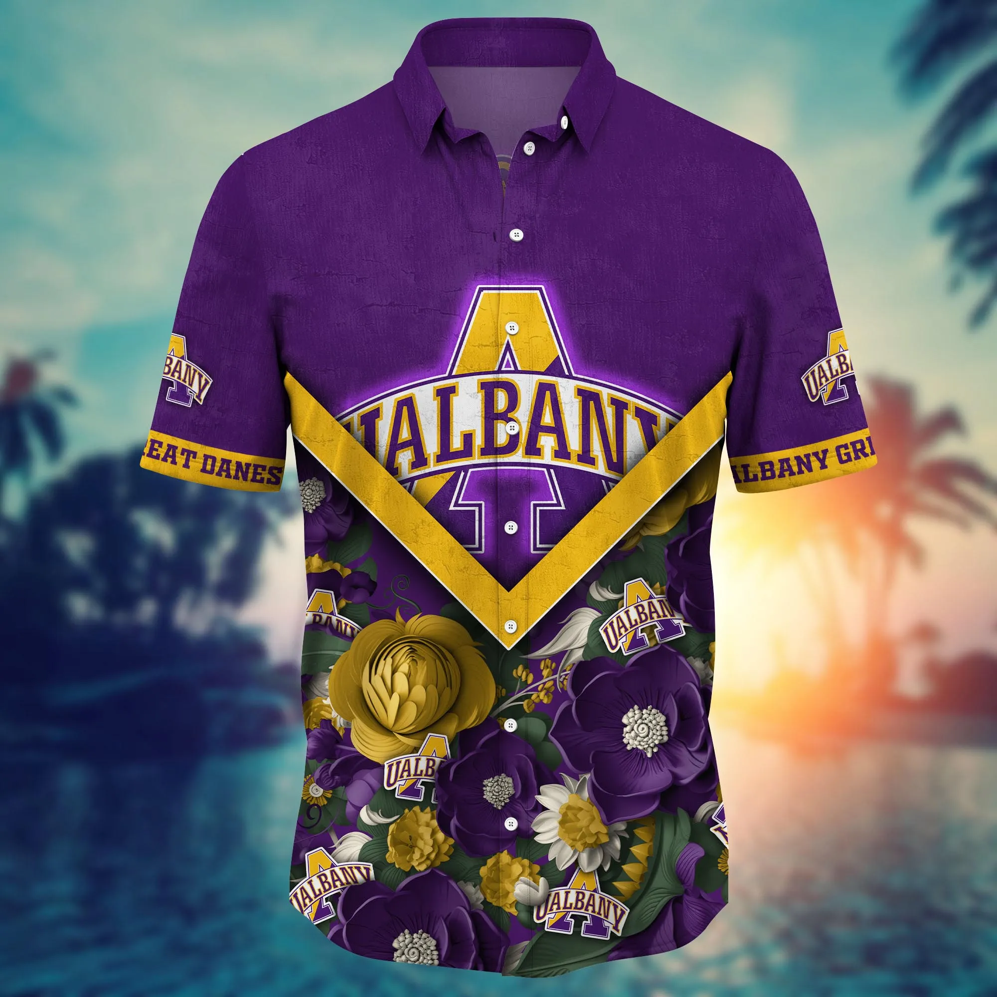 Albany Great Danes NCAA Hawaiian Shirt Custom Balmy Aloha Shirt