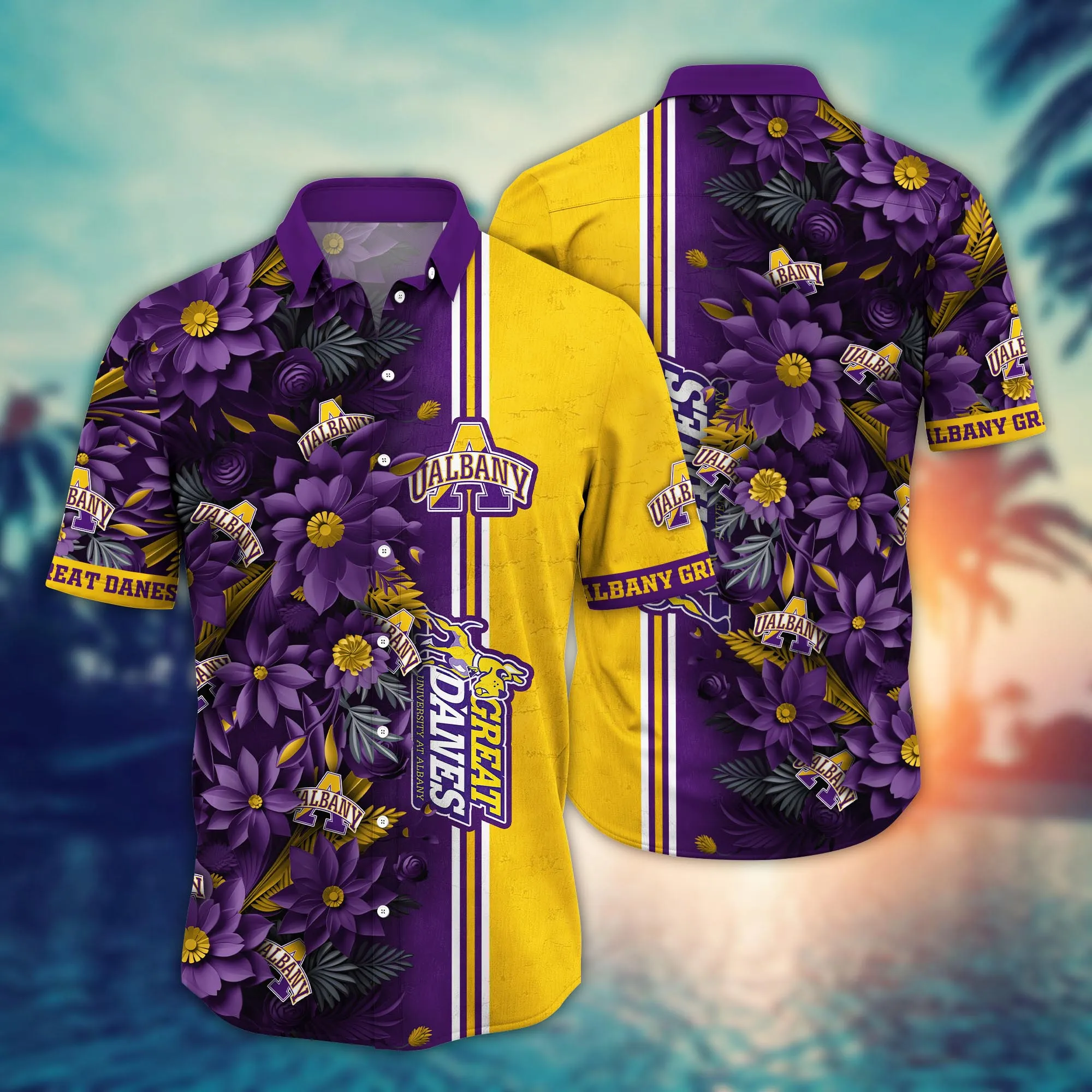Albany Great Danes NCAA Hawaiian Shirt Custom Picnics Aloha Shirt Albany Great Danes NCAA Hawaiian Shirt Custom Picnics Aloha Shirt