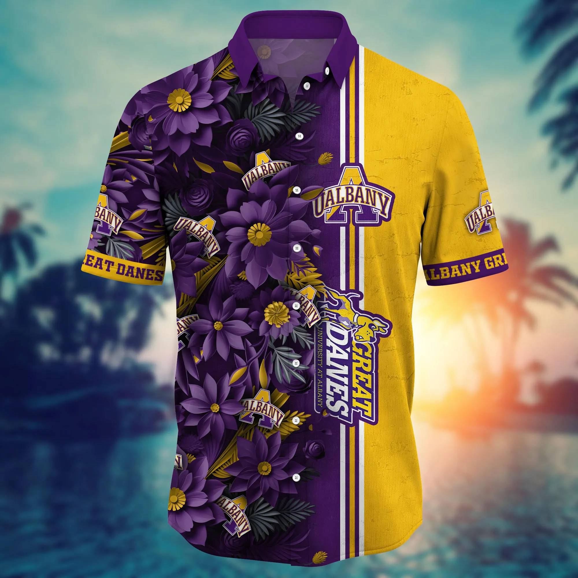 Albany Great Danes NCAA Hawaiian Shirt Custom Picnics Aloha Shirt