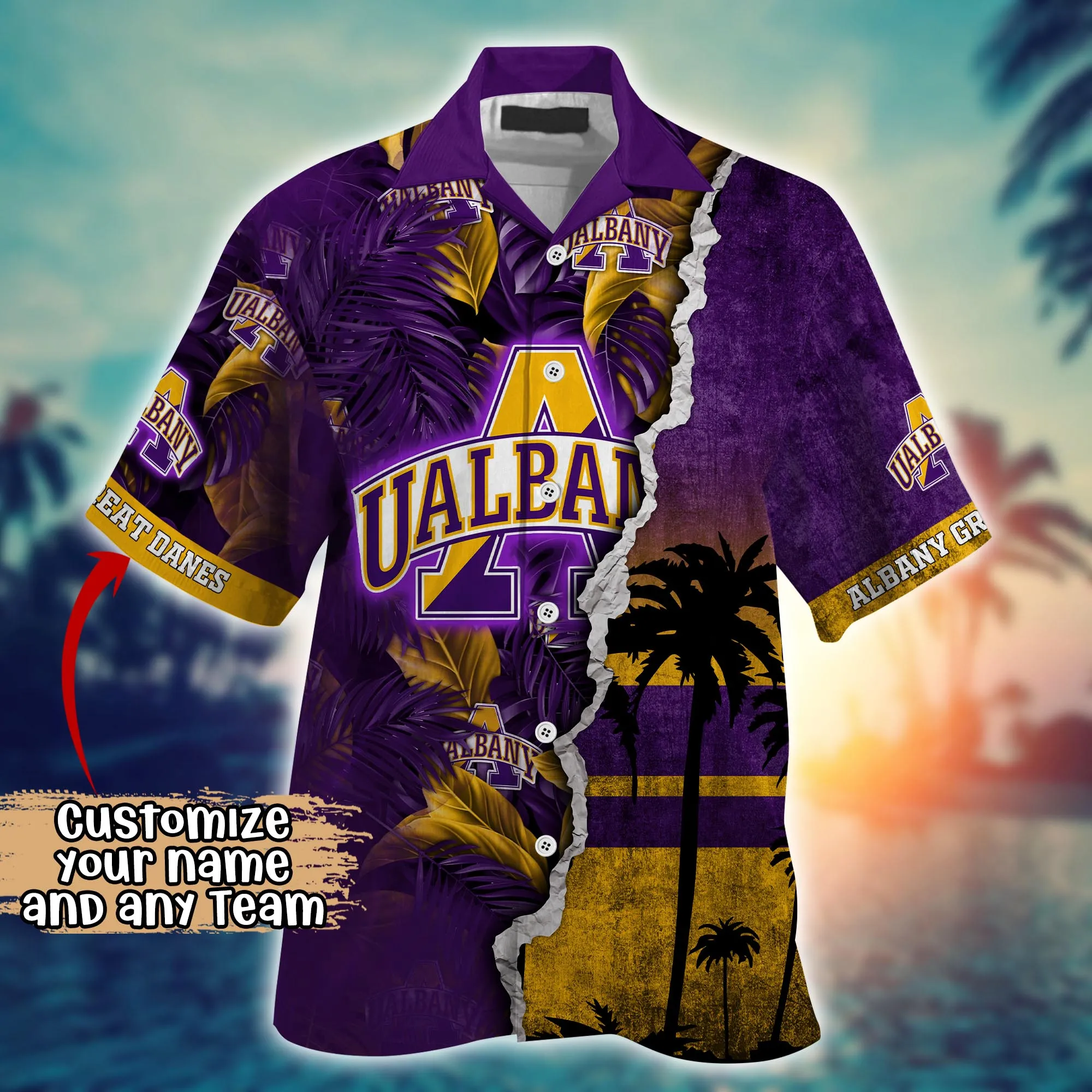 Albany Great Danes NCAA Hawaiian Shirt Custom Water Sports Aloha Shirt