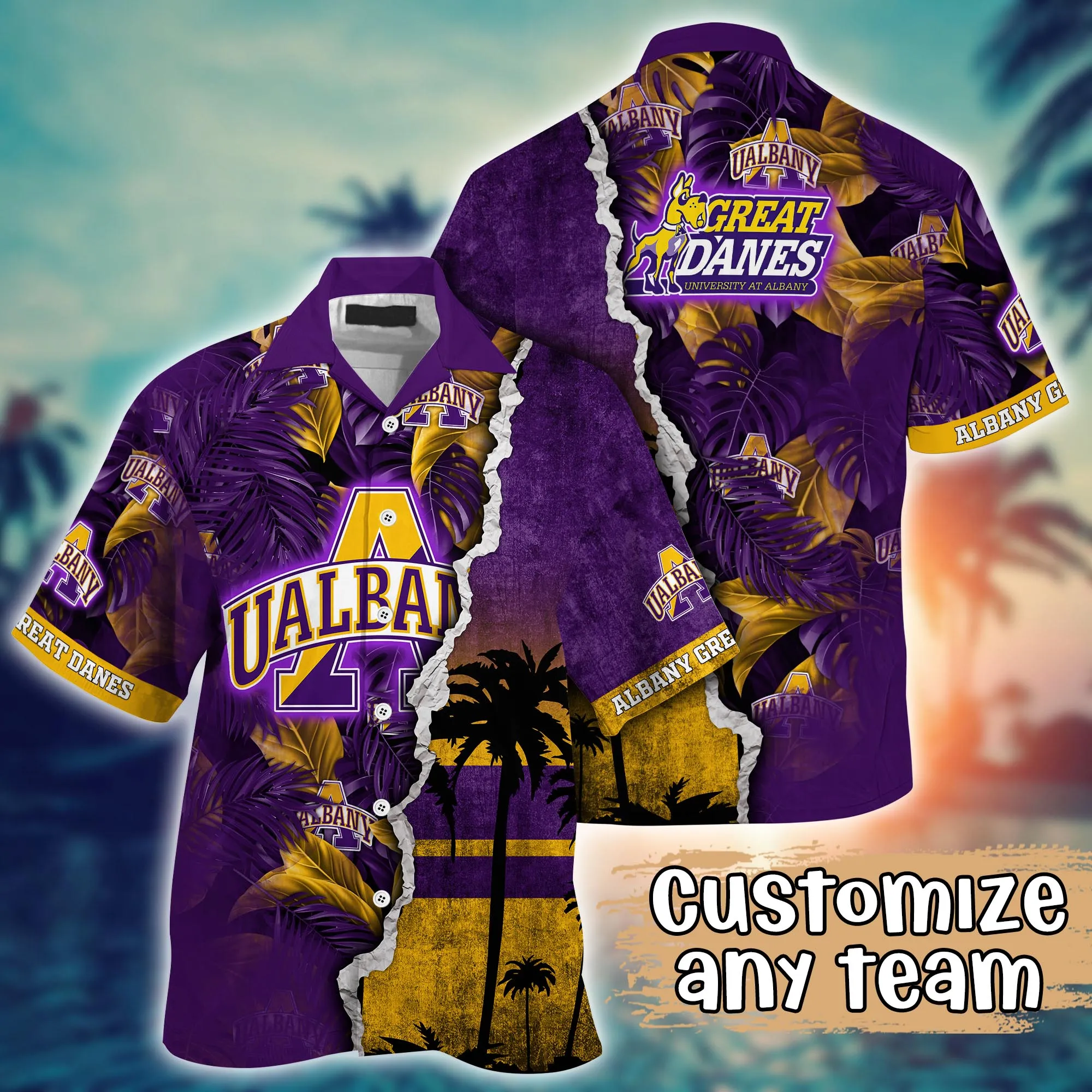 Albany Great Danes NCAA Hawaiian Shirt Custom Water Sports Aloha Shirt