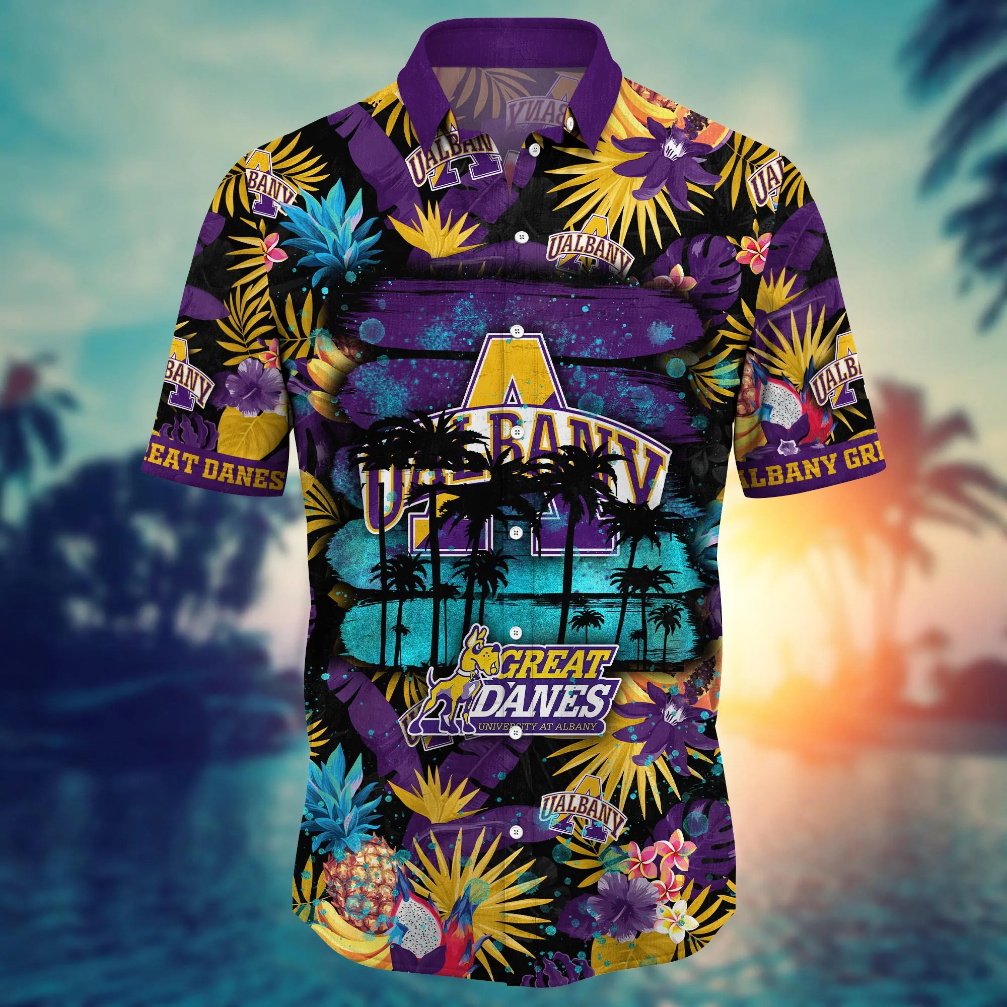 Albany Great Danes NCAA Hawaiian Shirt Fresh Mowed Lawnstime Aloha Shirt