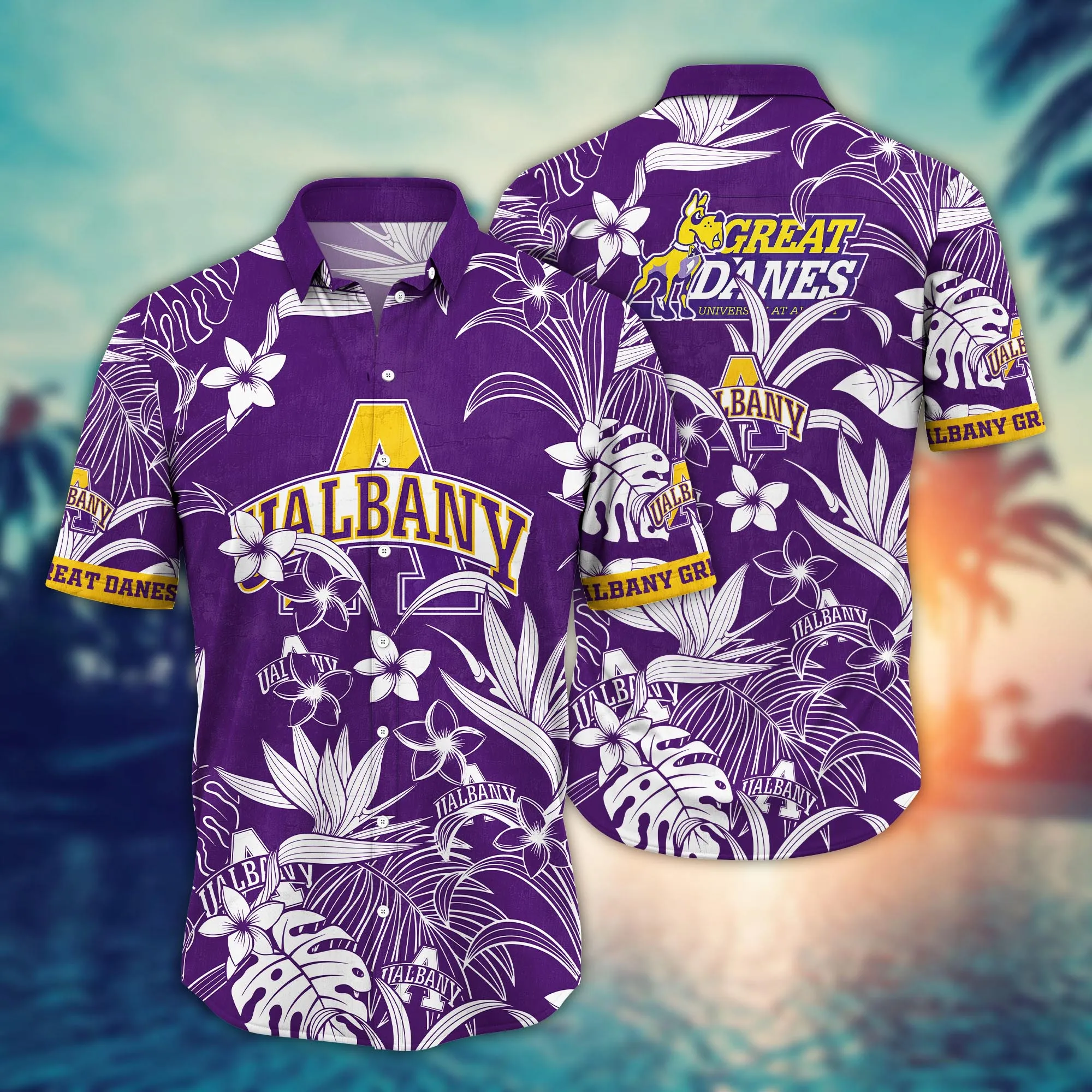 Albany Great Danes NCAA Hawaiian Shirt Ice Cream Seasontime Aloha Shirt Albany Great Danes NCAA Hawaiian Shirt Ice Cream Seasontime Aloha Shirt