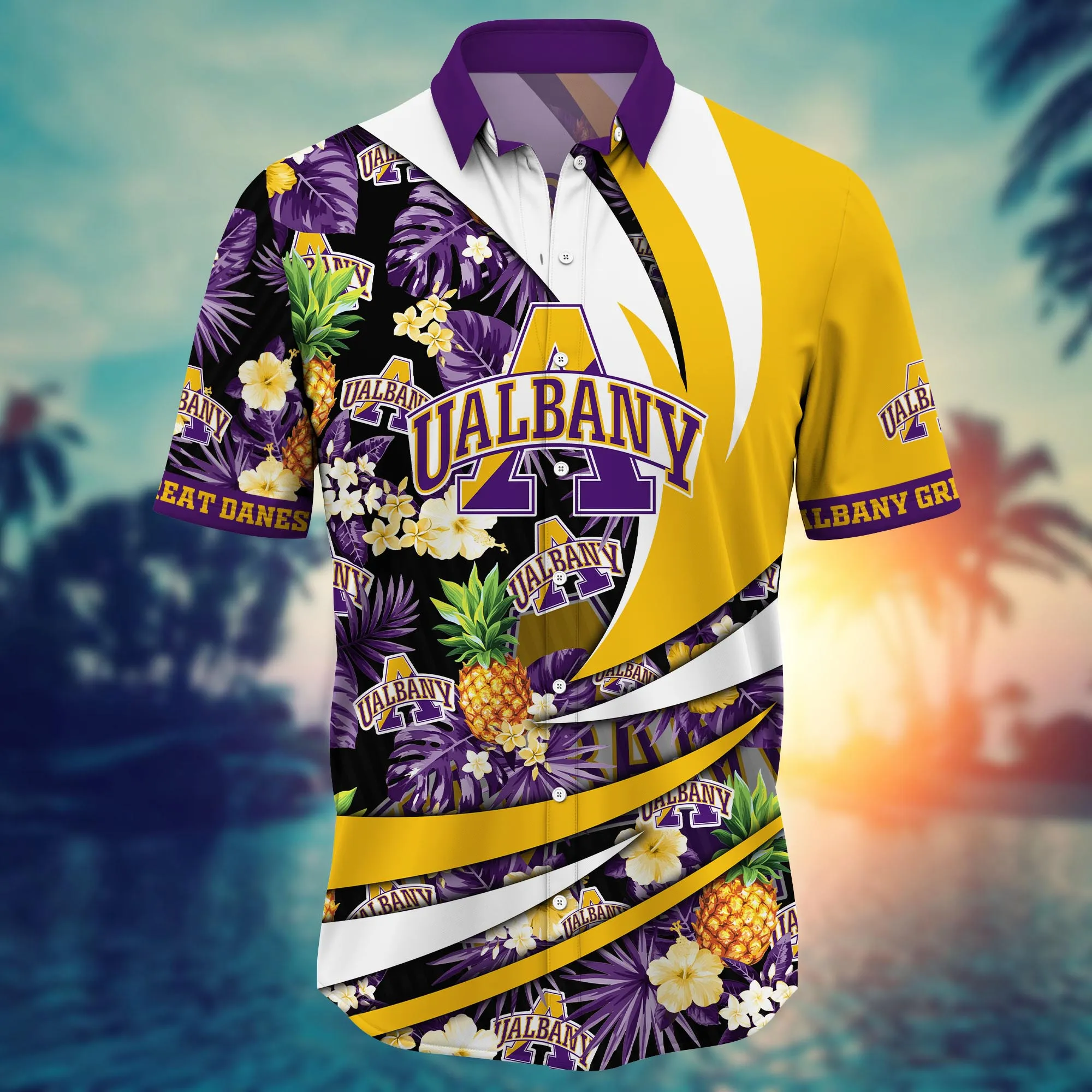 Albany Great Danes NCAA Hawaiian Shirt Midsummer Aloha Shirt