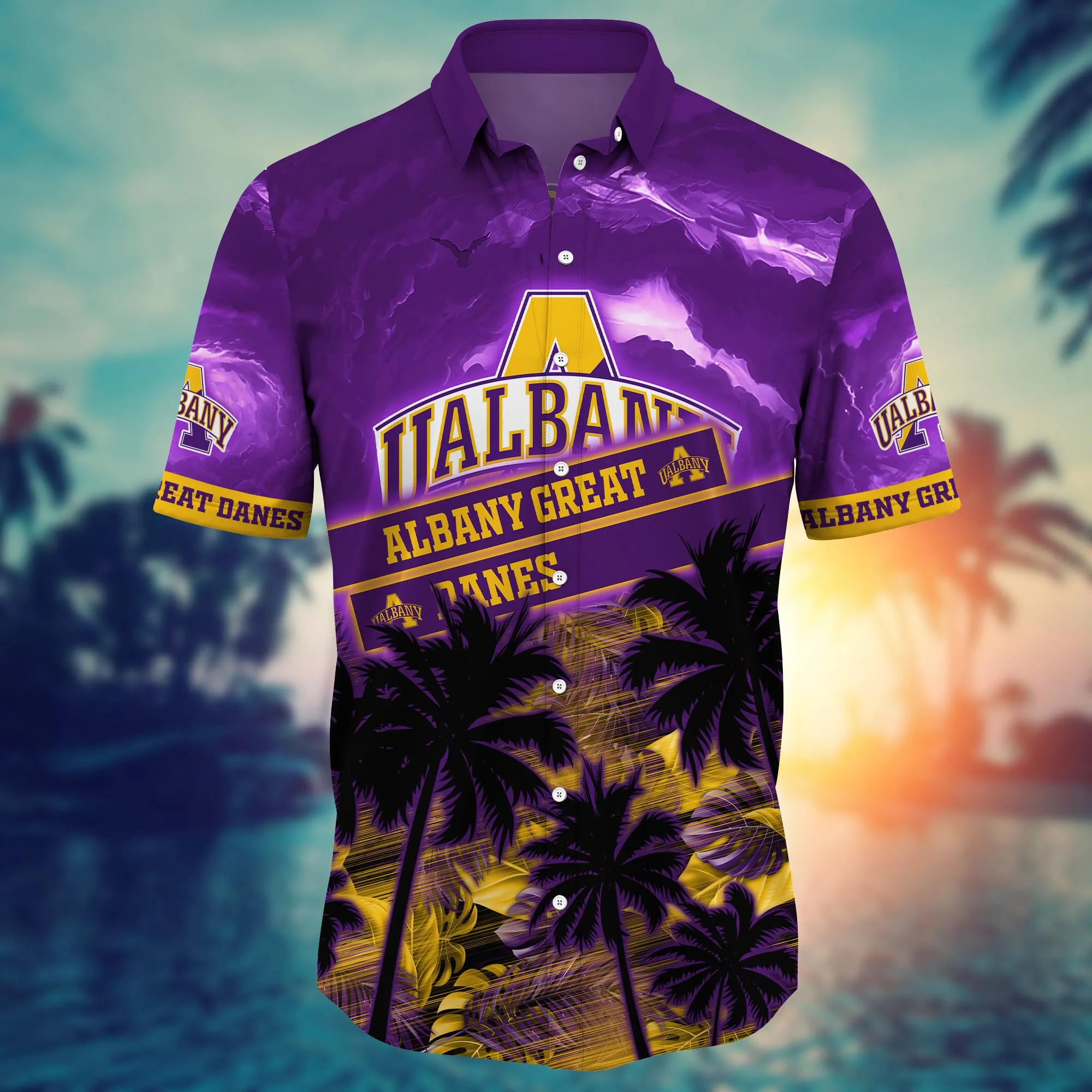 Albany Great Danes NCAA Hawaiian Shirt Oceanside Aloha Shirt