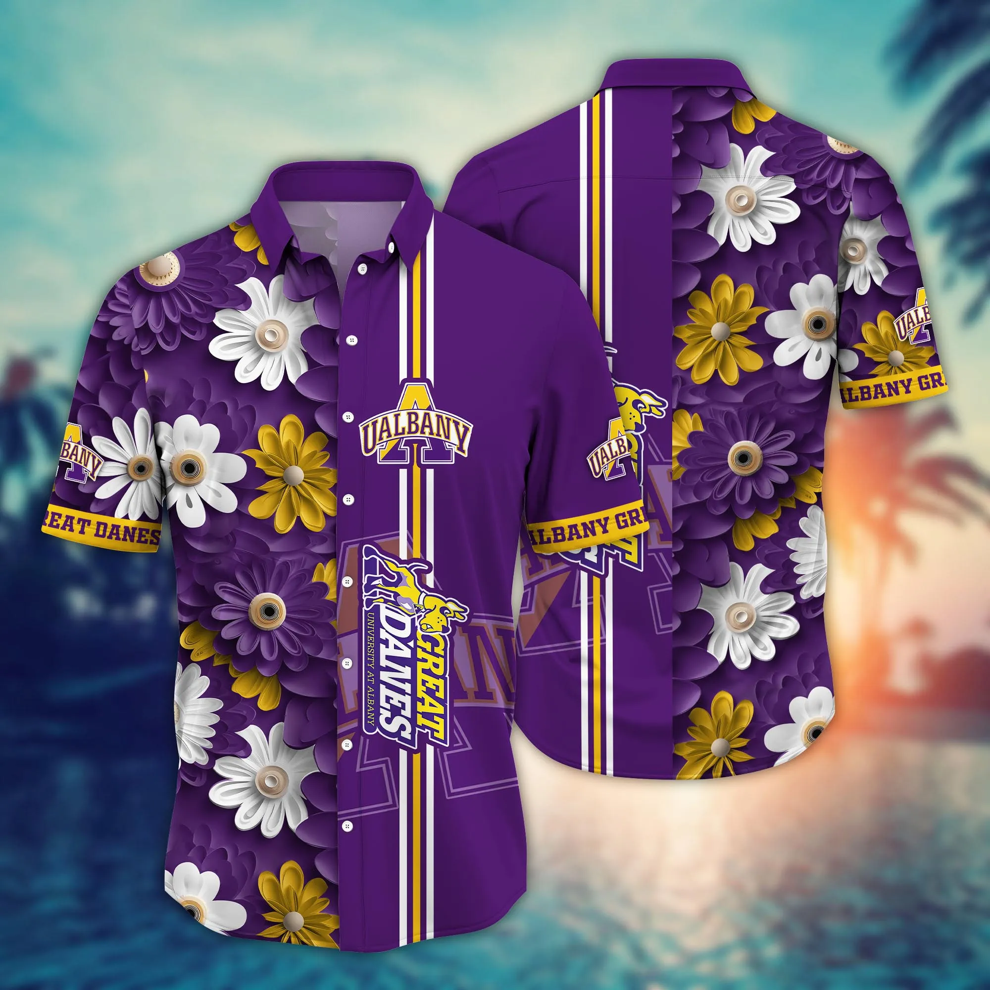 Albany Great Danes NCAA Hawaiian Shirt Parasols Aloha Shirt