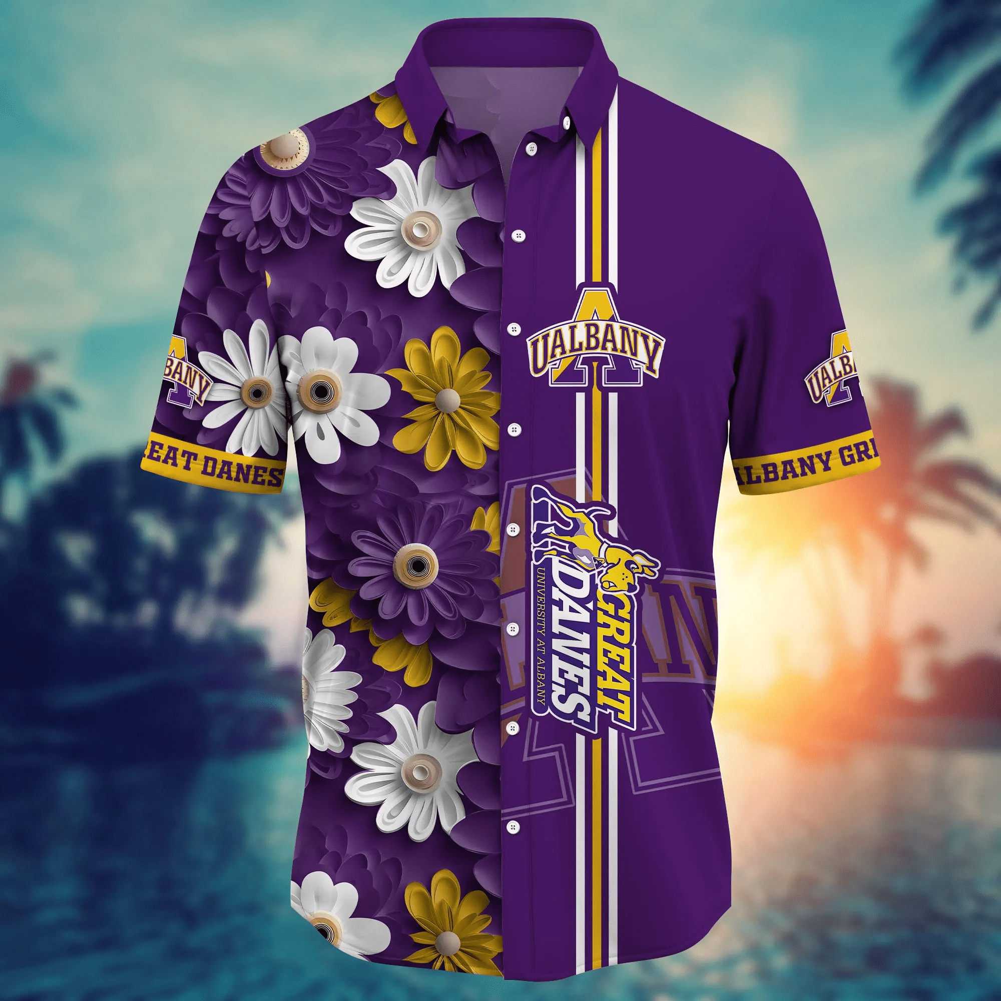 Albany Great Danes NCAA Hawaiian Shirt Parasols Aloha Shirt