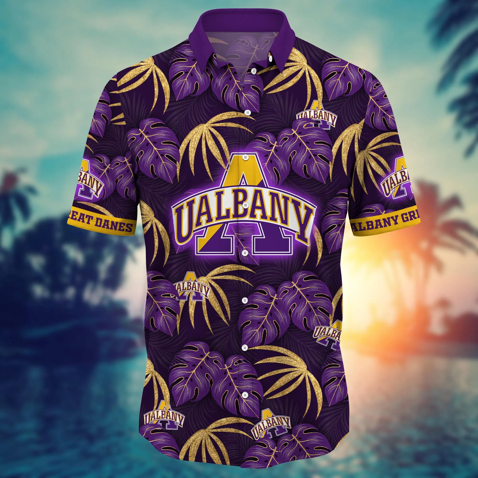 Albany Great Danes NCAA Hawaiian Shirt Sprinklers Aloha Shirt