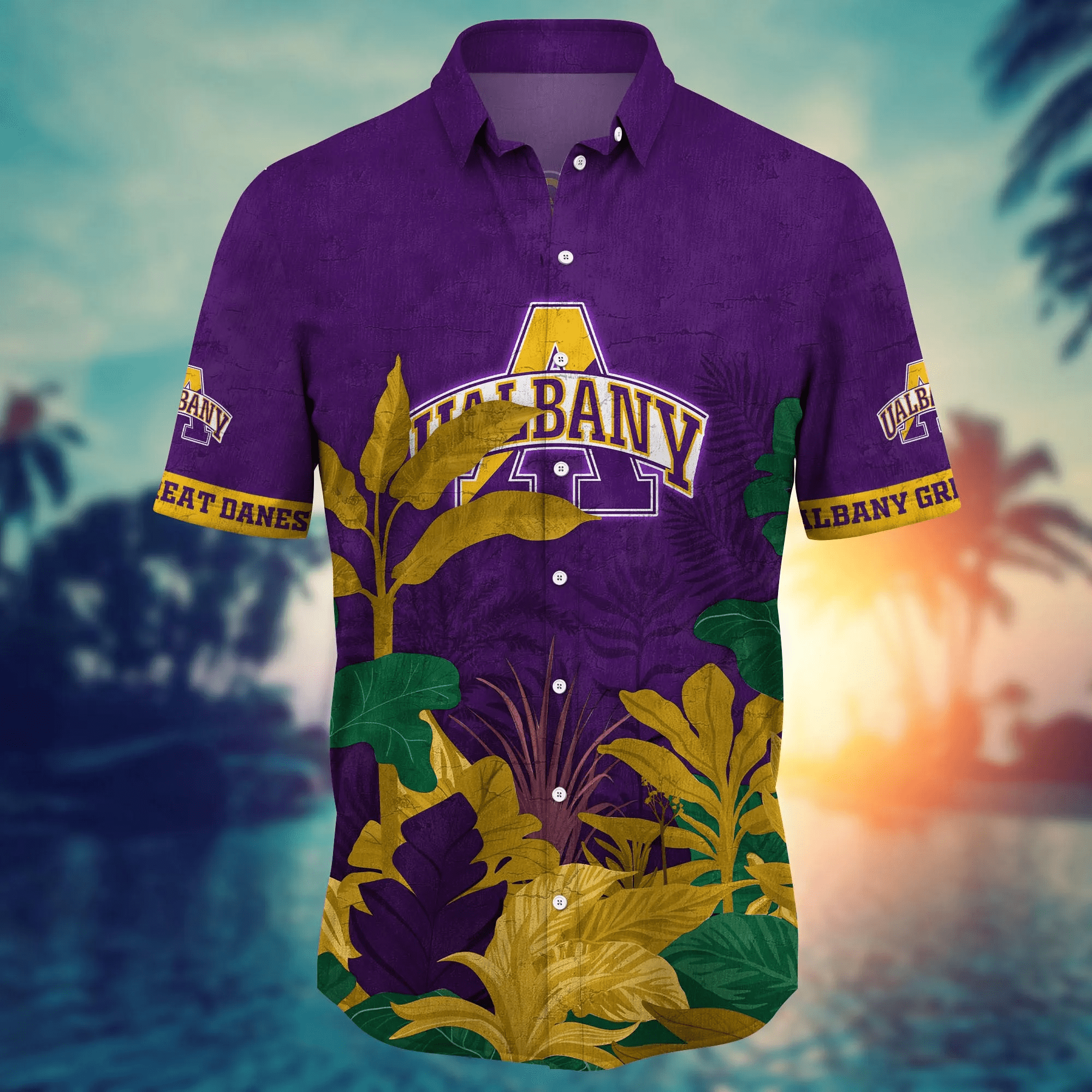 Albany Great Danes NCAA Hawaiian Shirt Sun Showers Aloha Shirt