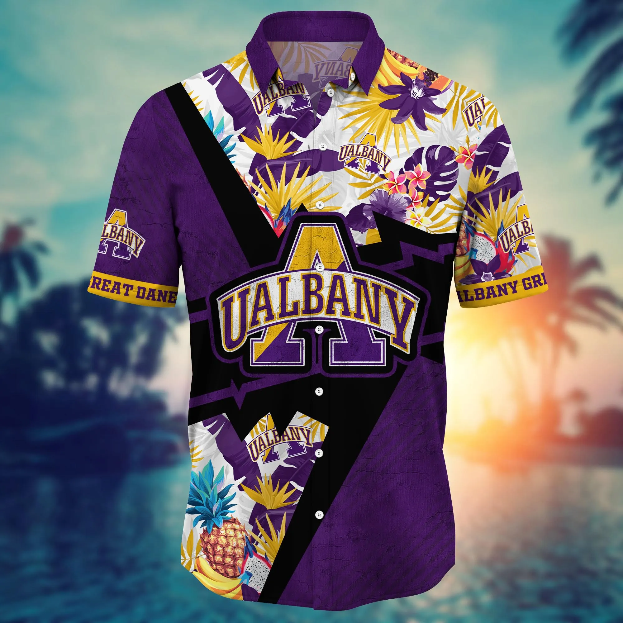 Albany Great Danes NCAA Hawaiian Shirt Sunlit Aloha Shirt