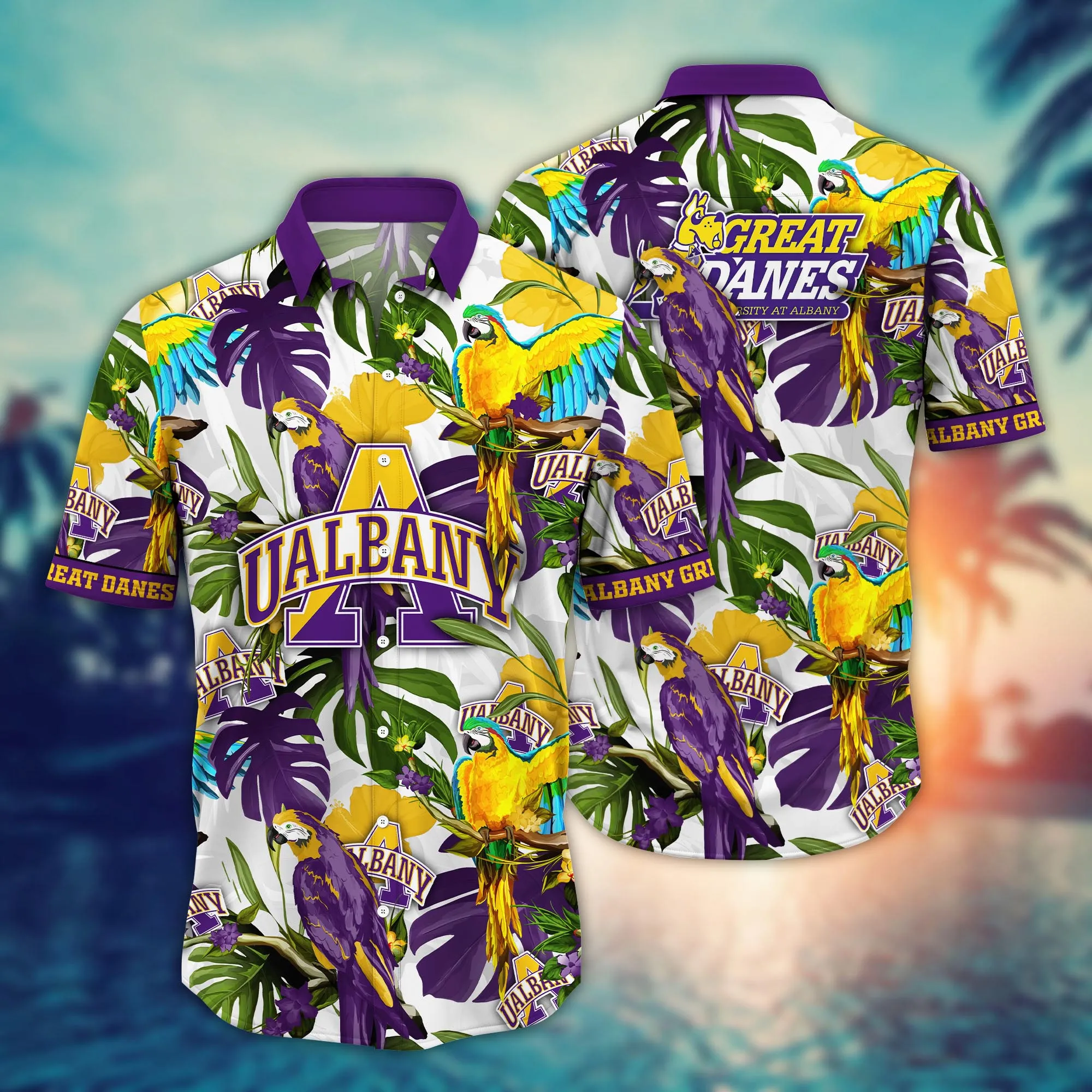 Albany Great Danes NCAA Hawaiian Shirt Sunlittime Exhibition Match Shirts