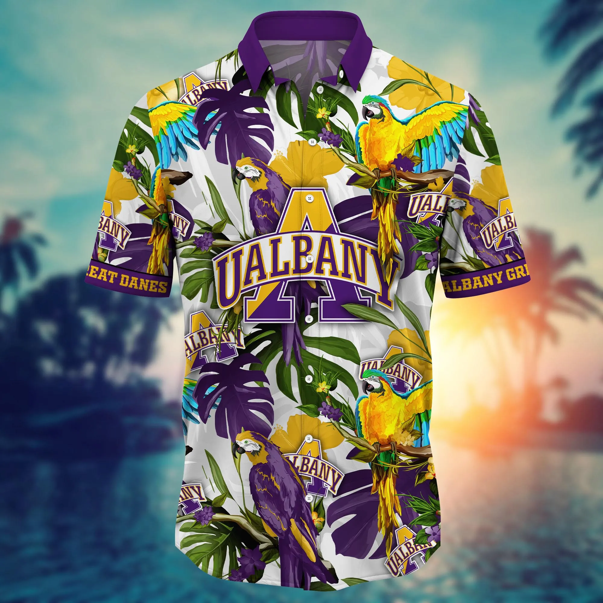 Albany Great Danes NCAA Hawaiian Shirt Sunlittime Exhibition Match Shirts