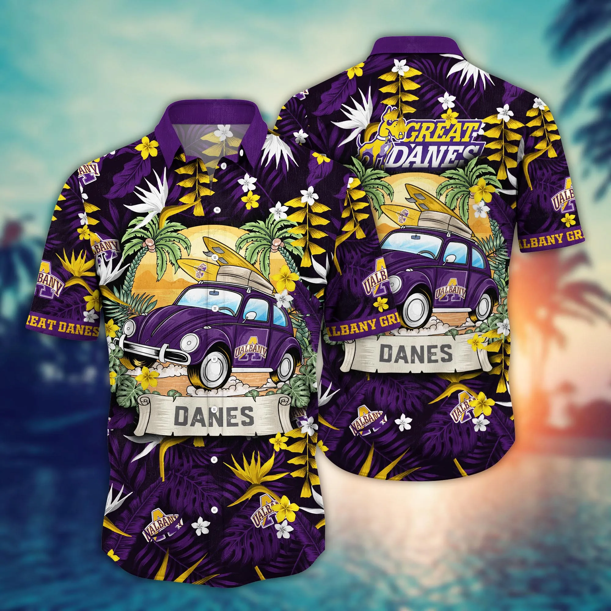 Albany Great Danes NCAA Hawaiian Shirt Sunlittime Knockout Game Shirts Albany Great Danes NCAA Hawaiian Shirt Sunlittime Knockout Game Shirts
