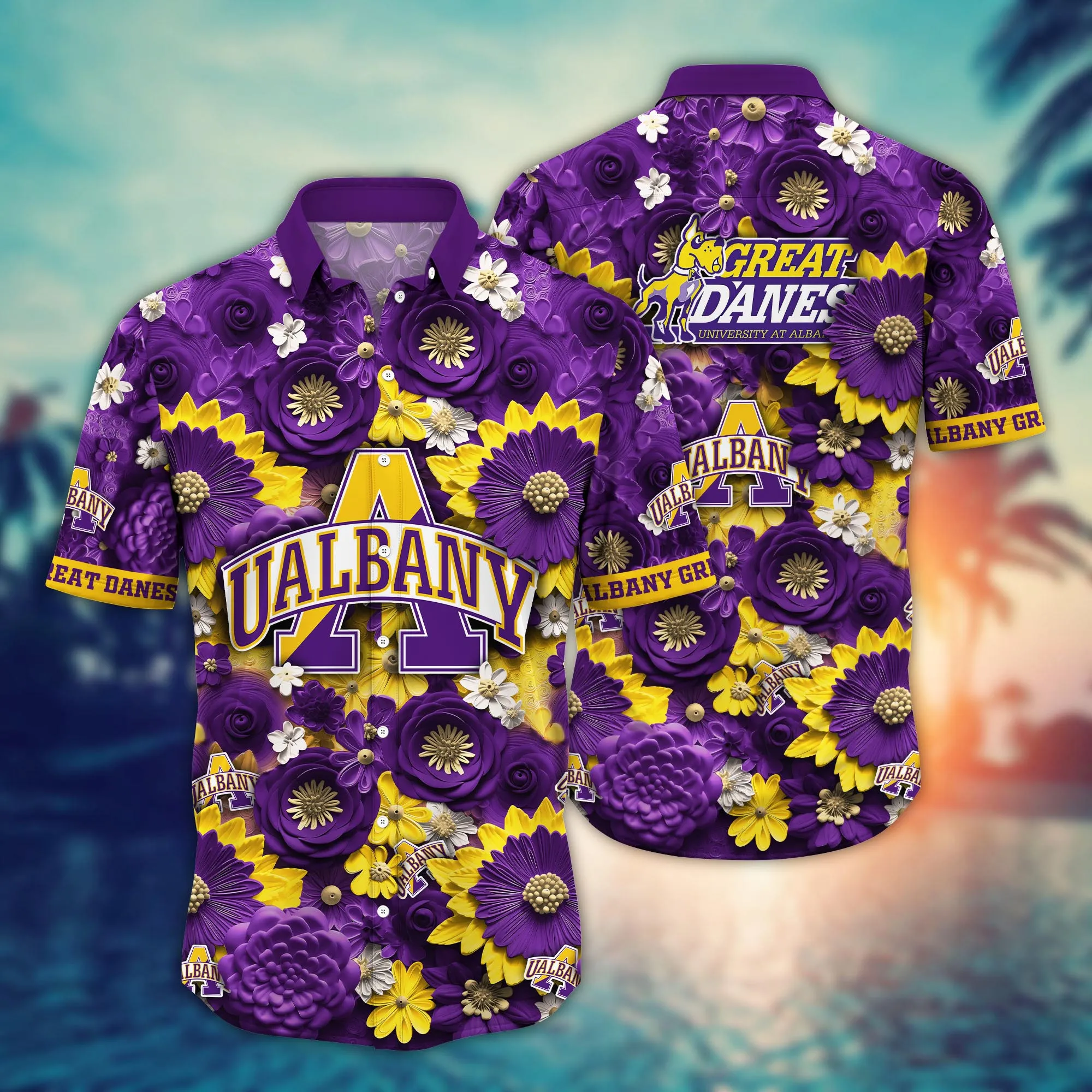 Albany Great Danes NCAA Hawaiian Shirt Trending For This Summer Customize Shirt Any Team