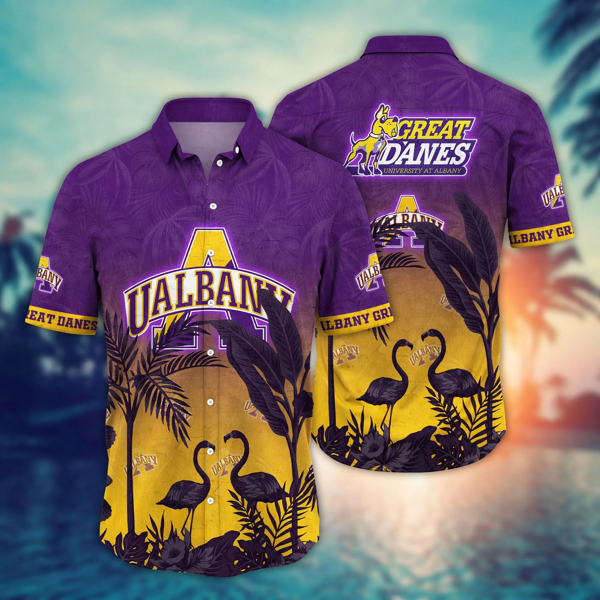 Albany Great Danes NCAA Hawaiian Shirt Water Sportstime Aloha Shirt Albany Great Danes NCAA Hawaiian Shirt Water Sportstime Aloha Shirt