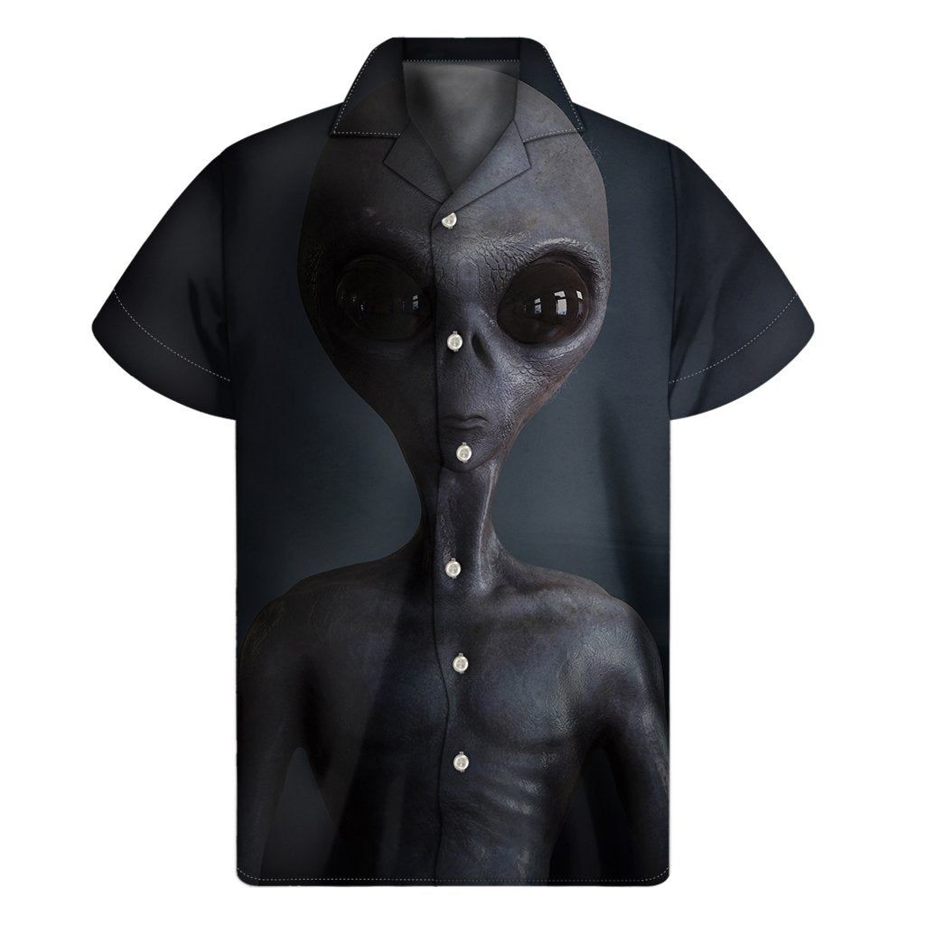 Alien Hawaii Shirt Scary Grey Alien Hawaiian Shirt Alien Aloha Shirt