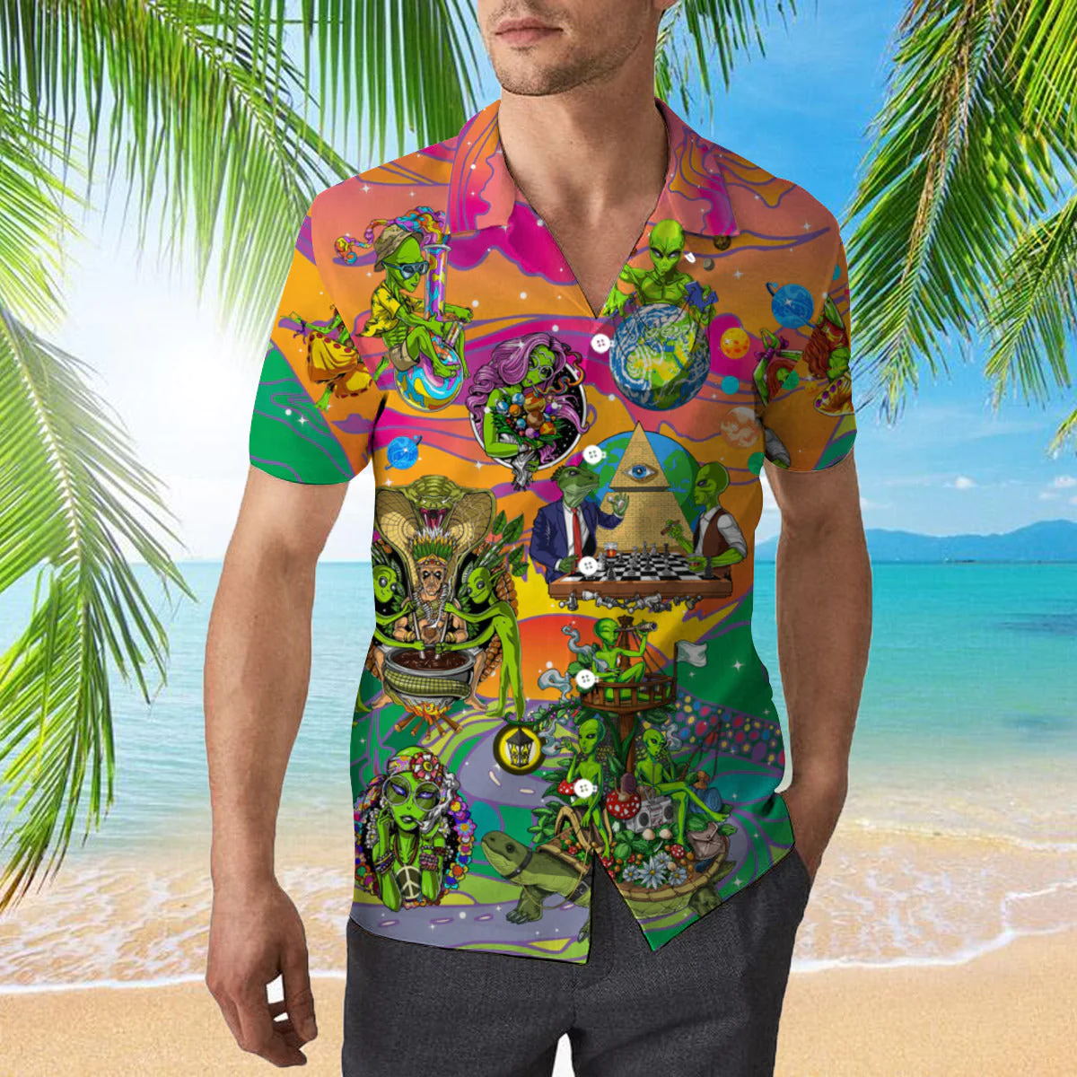 Alien Life In The Universe Trendy Hawaiian Shirt