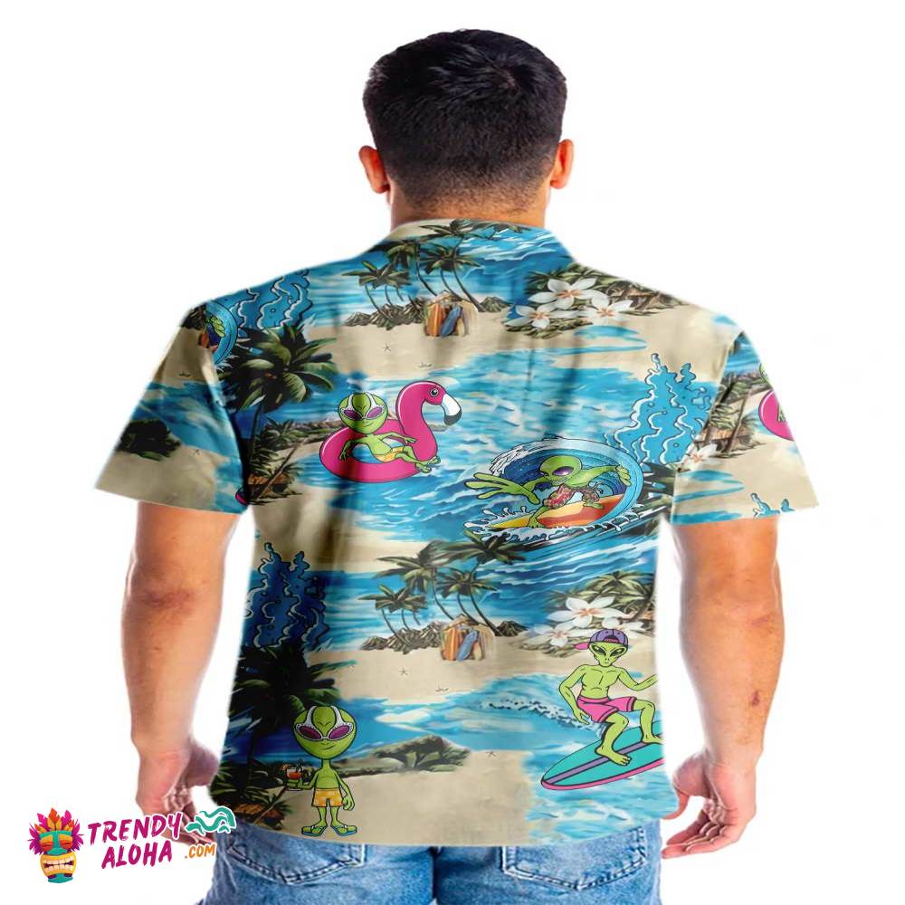 Alien On The Beach Hawaiian Shirt