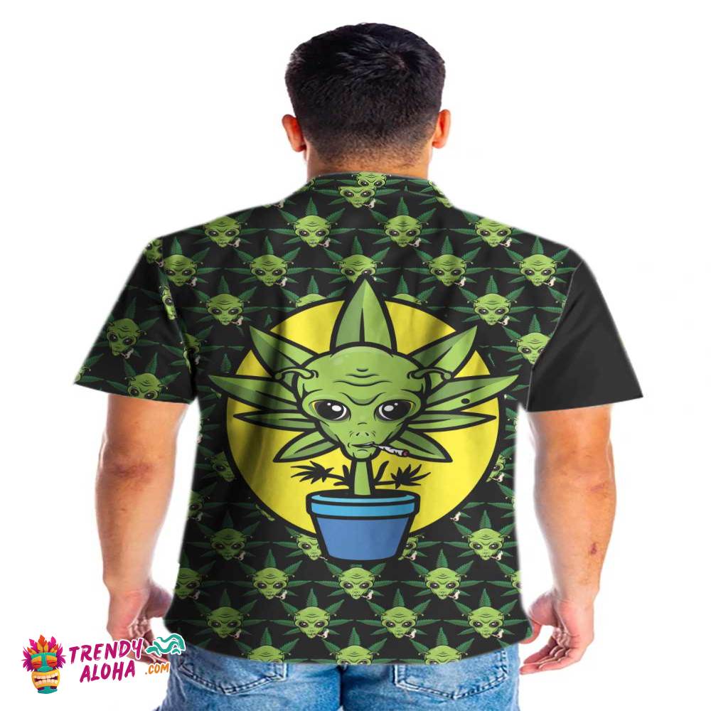 Alien Organic Marijuana Shirt For Men Hawaiian Shirt