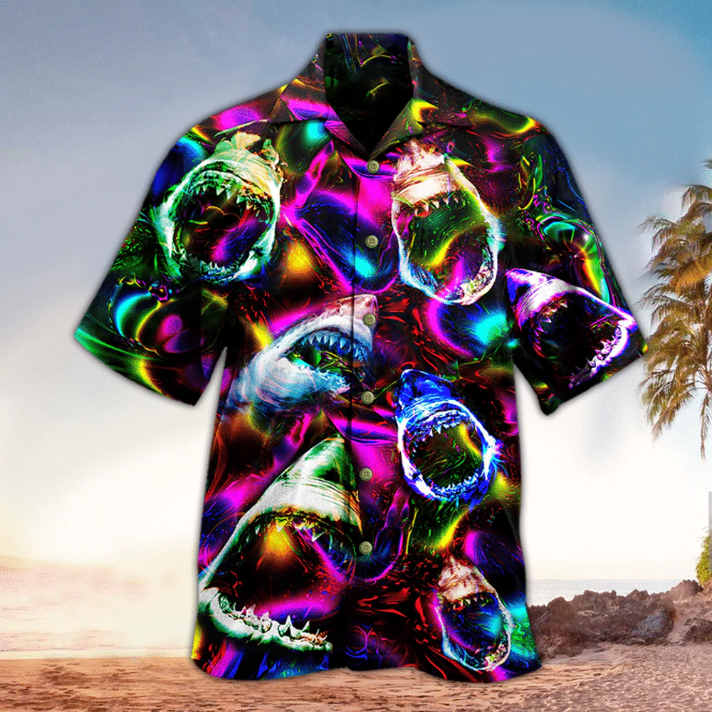 Alien Shark Hawaiian Shirt Perfect for Enthusiasts