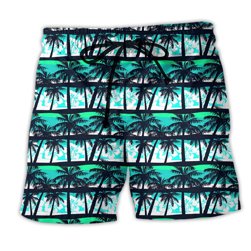 Alien Tropical Coconut Style Trendy Aloha Hawaiian Beach Shorts