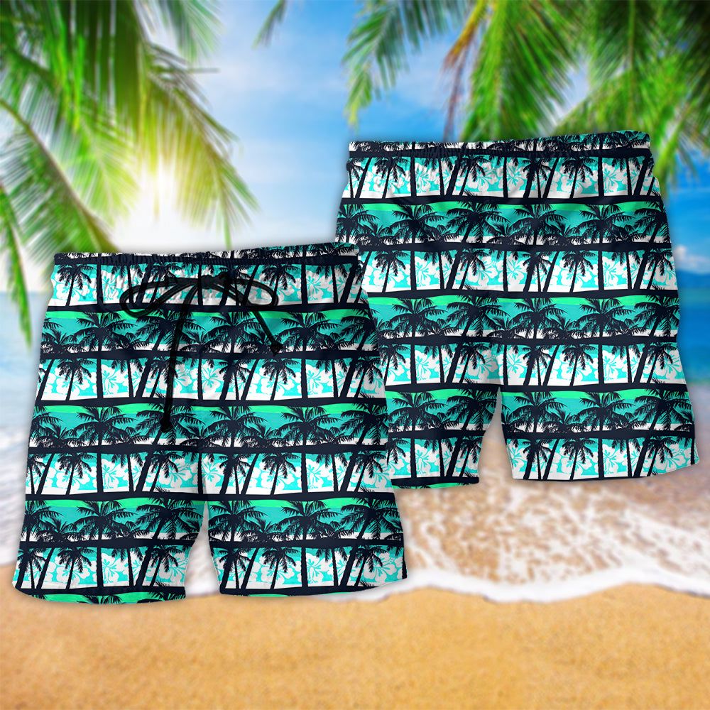 Alien Tropical Coconut Style Trendy Aloha Hawaiian Beach Shorts