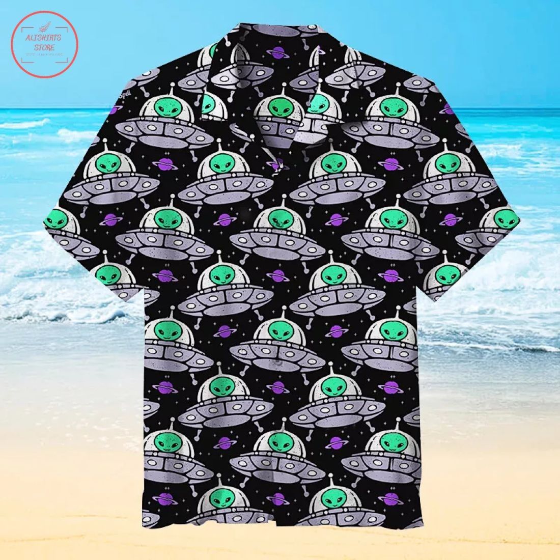 Alien UFO Art Hawaiian Shirt Special Design Look