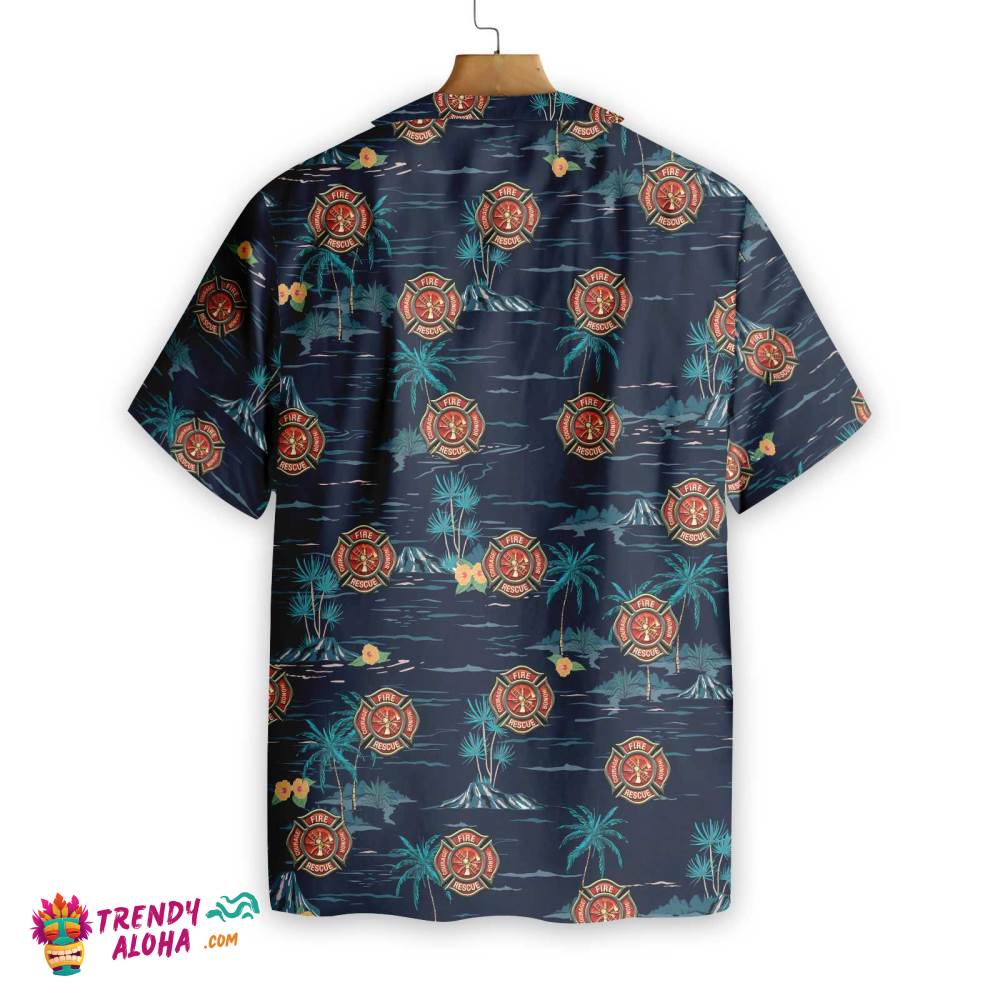 All Gave Some Some Gave All Firefighter Hawaiian Shirt, Tropical Navy Firefighter Shirt For Men