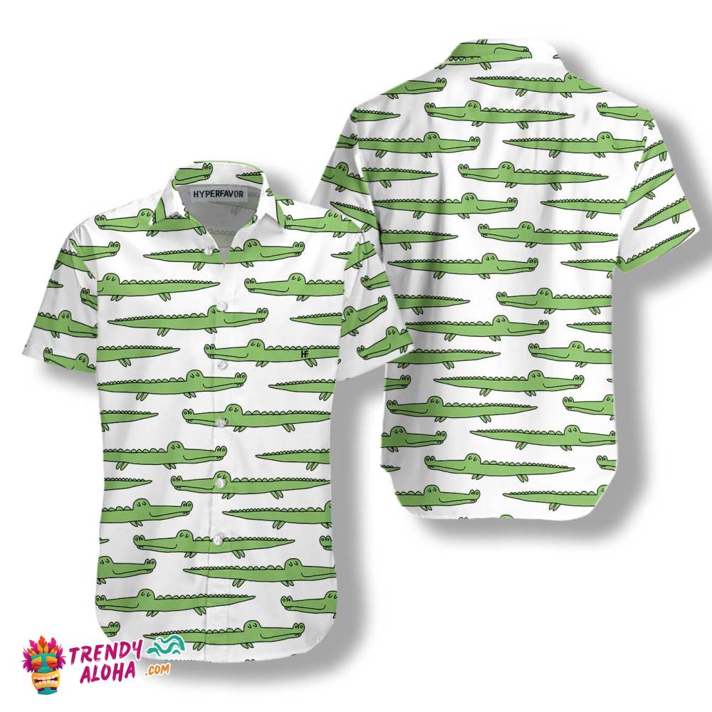 Alligator Seamless Pattern Shirt For Men Hawaiian Shirt
