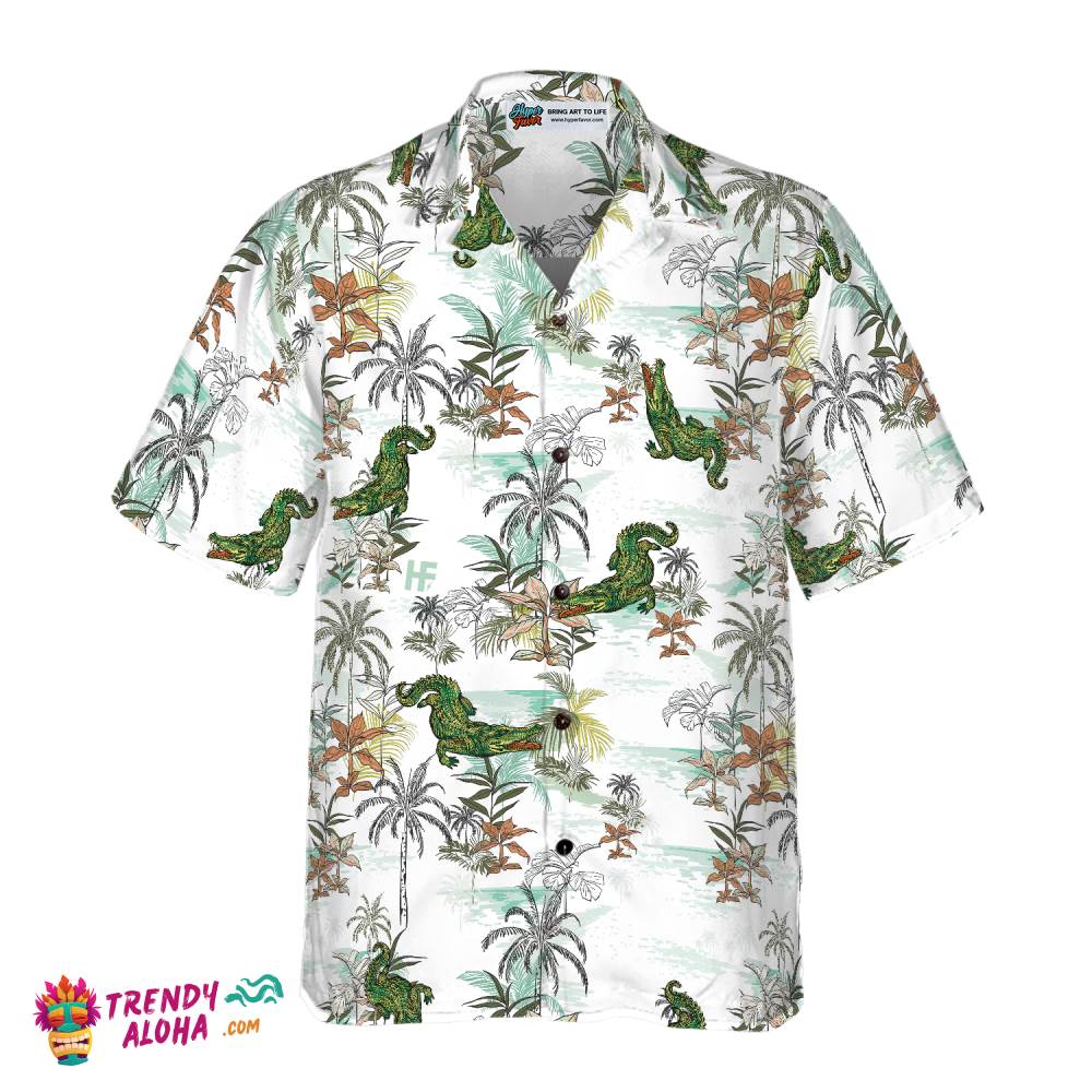Alligator Seamless Pattern Shirt For Men Hawaiian Shirt Alligator Seamless Pattern Shirt For Men Hawaiian Shirt