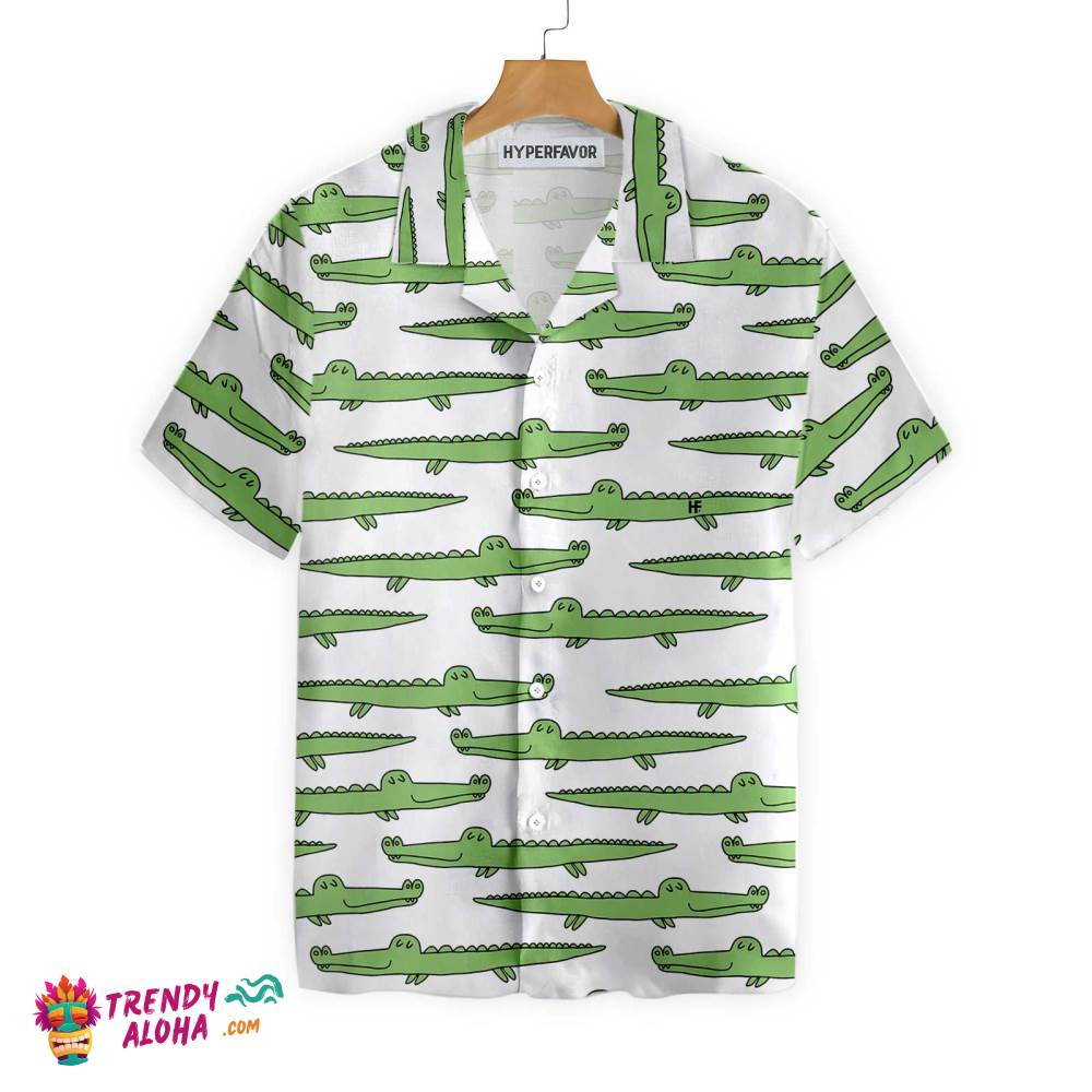 Alligator Seamless Pattern Shirt For Men Hawaiian Shirt