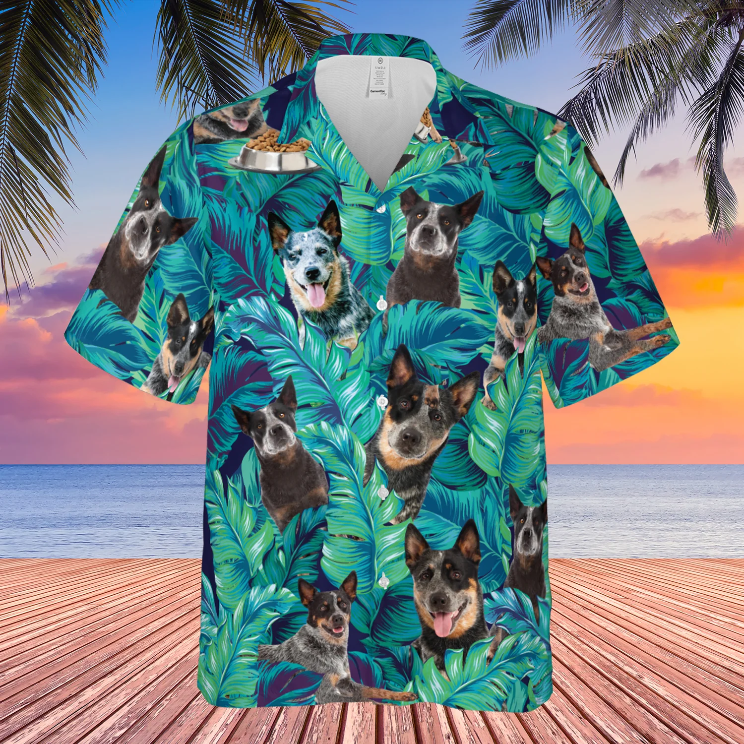 Alluring Gift For Australian Cattle Dog Lovers Summer Beach Palm Tree Pattern Hawaiian Shirt
