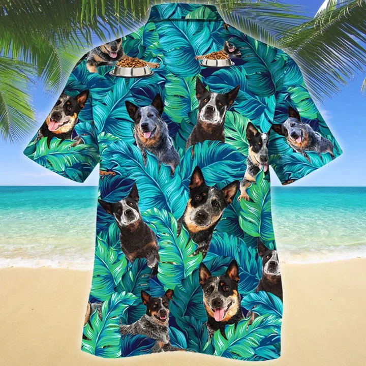 Alluring Gift For Australian Cattle Dog Lovers Summer Beach Palm Tree Pattern Trendy Hawaiian Shirt