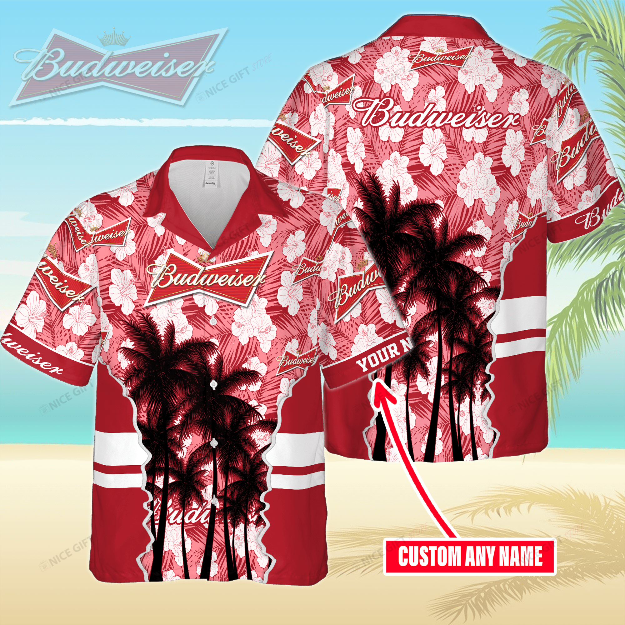 Aloha Budweiser Customized Essence Hawaiian Shirt
