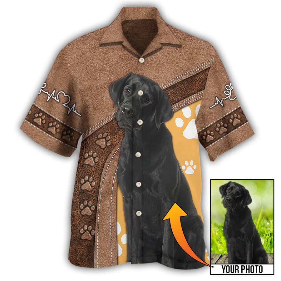 Aloha Pet Prints: Custom Photo Hawaiian Shirt with Dog Paw Design Aloha Pet Prints: Custom Photo Hawaiian Shirt with Dog Paw Design