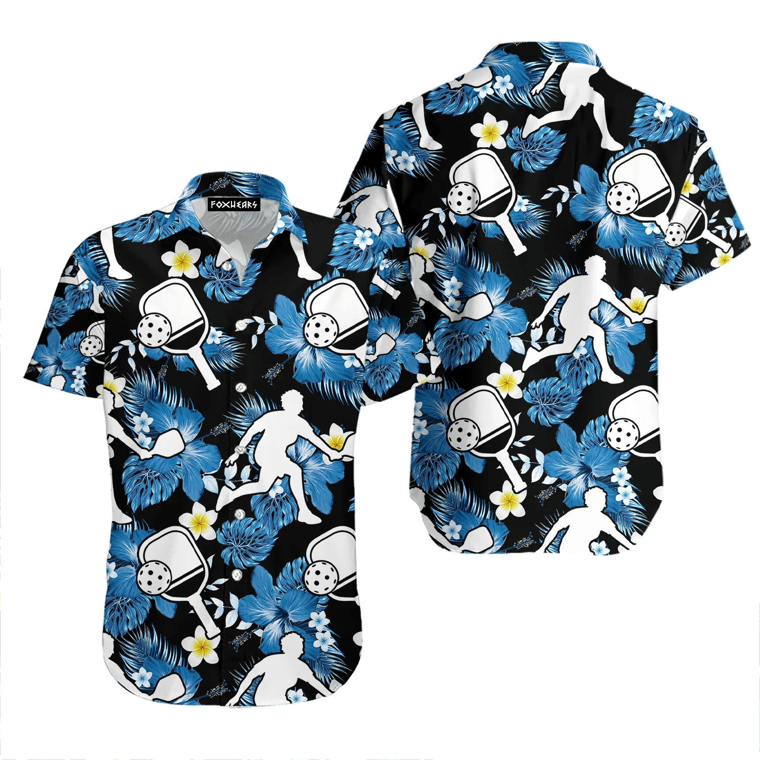 Aloha Pickleball Player Hibiscus Hawaiian Shirt