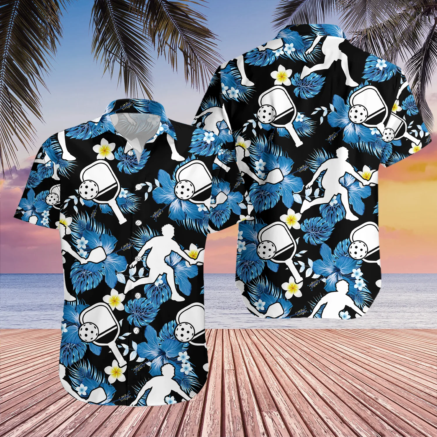 Aloha Pickleball Player Hibiscus Trendy Hawaiian Shirt