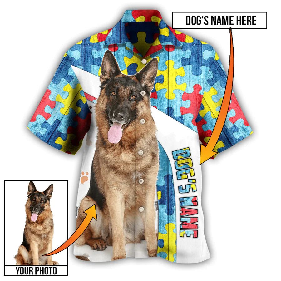 Aloha Shepherd: Custom Photo Hawaiian Shirt for German Shepherd Lovers Aloha Shepherd: Custom Photo Hawaiian Shirt for German Shepherd Lovers