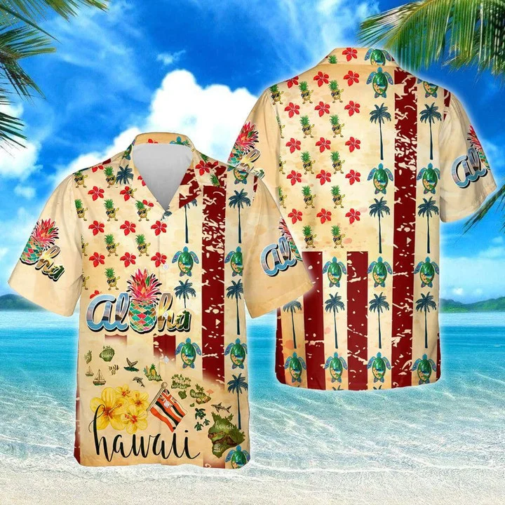 Aloha Summer Vibes Flowers And Leaves On Beige Background Trendy Hawaiian Shirt Aloha Summer Vibes Flowers And Leaves On Beige Background Trendy Hawaiian Shirt