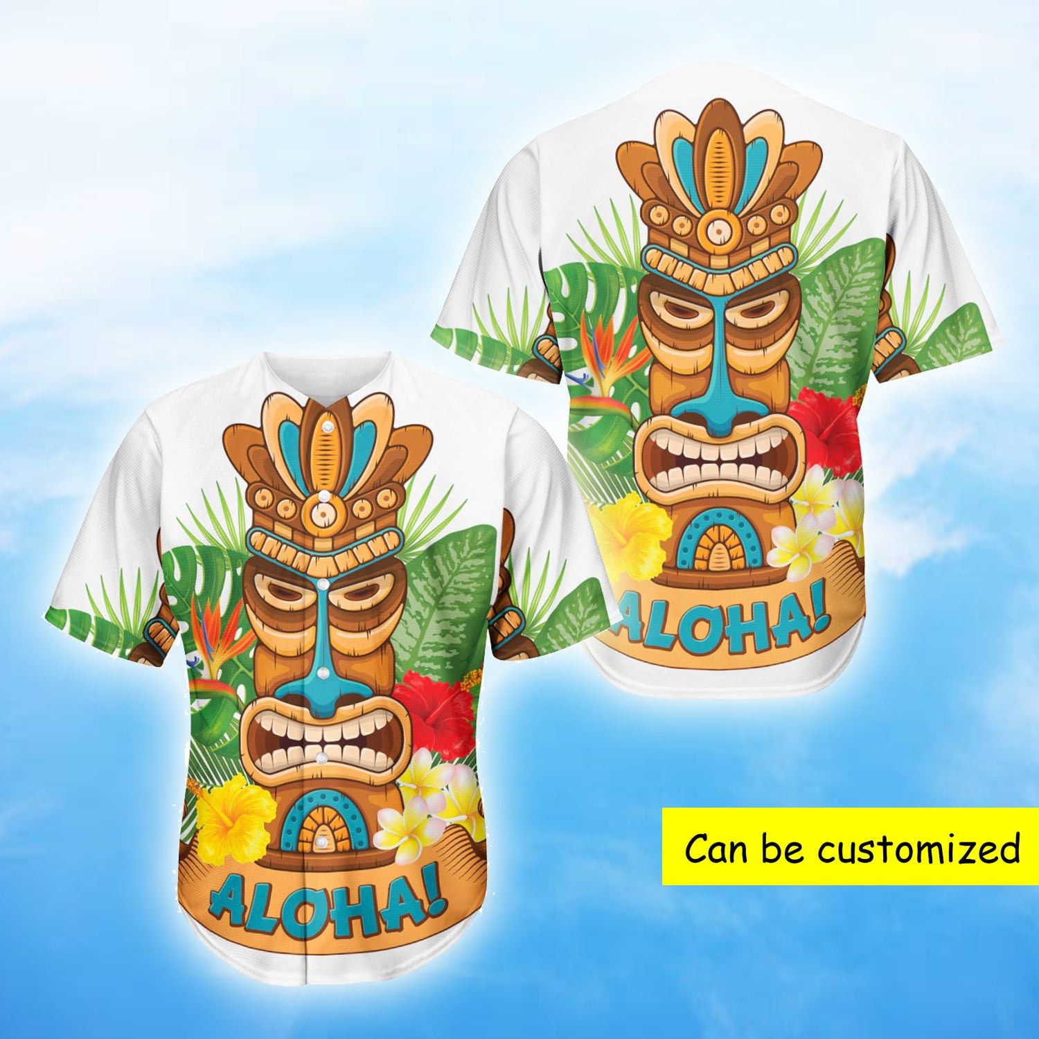 Aloha Tiki Baseball Tee Jersey Shirt Unisex Trendy Hawaiian Shirts