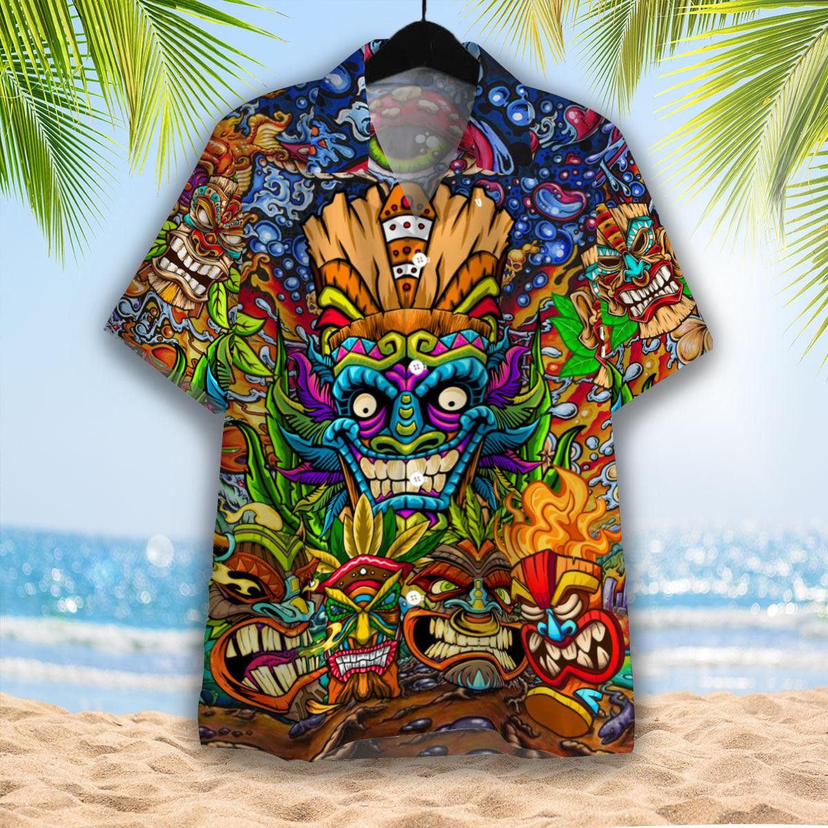 Aloha Tiki Tiki Awesome Trendy Hawaiian Shirt