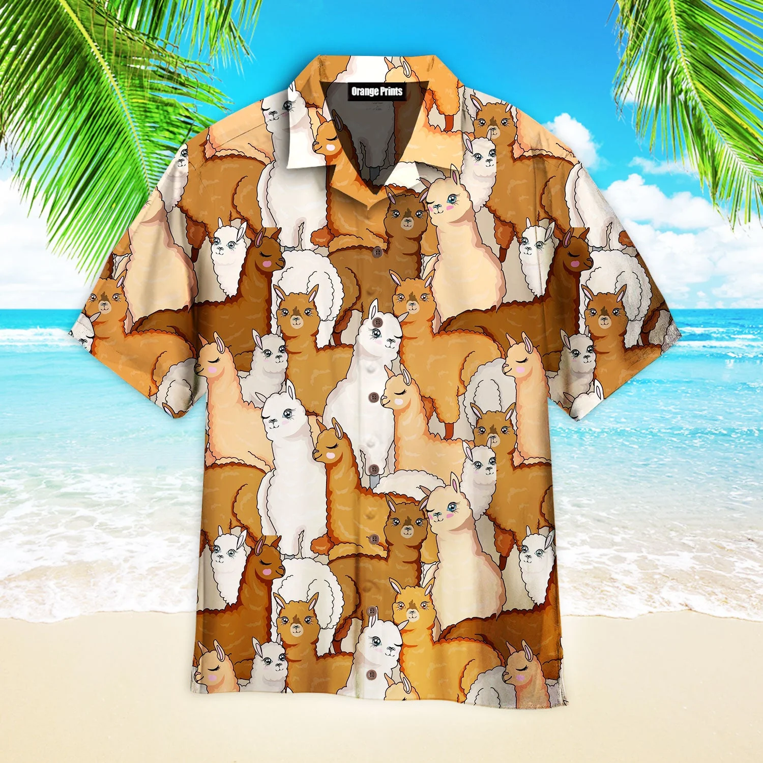 Alpaca Lovers Retro Style Pattern Trendy Hawaiian Shirt