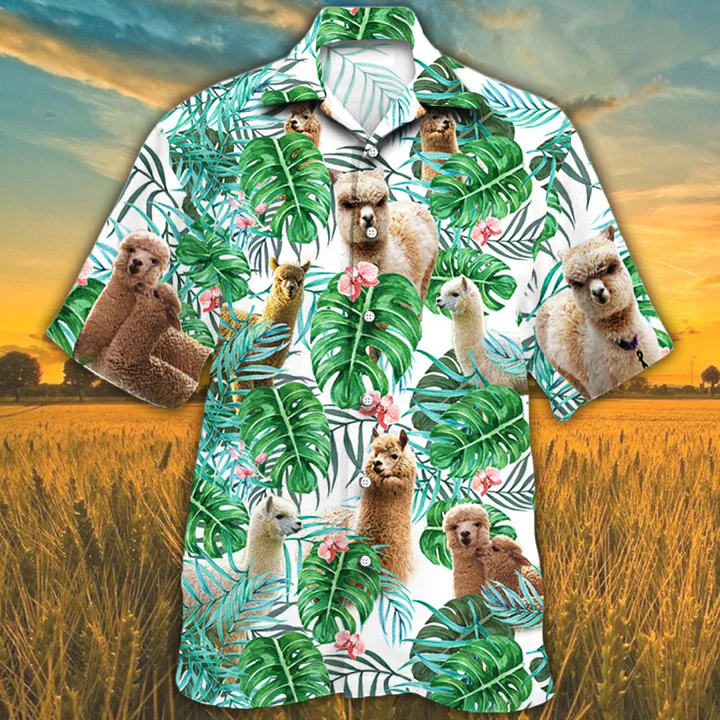 Alpaca Lovers Tropical Plant Trendy Hawaiian Shirt, Alpaca Trendy Hawaiian Shirt, Trendy Hawaiian Shirts For Men, Women Alpaca Lovers Tropical Plant Trendy Hawaiian Shirt, Alpaca Trendy Hawaiian Shirt, Trendy Hawaiian Shirts For Men, Women