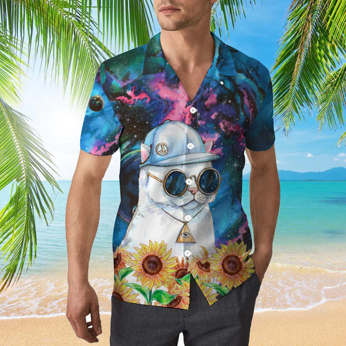 Amazing Hippie Cat Trendy Hawaiian Shirt