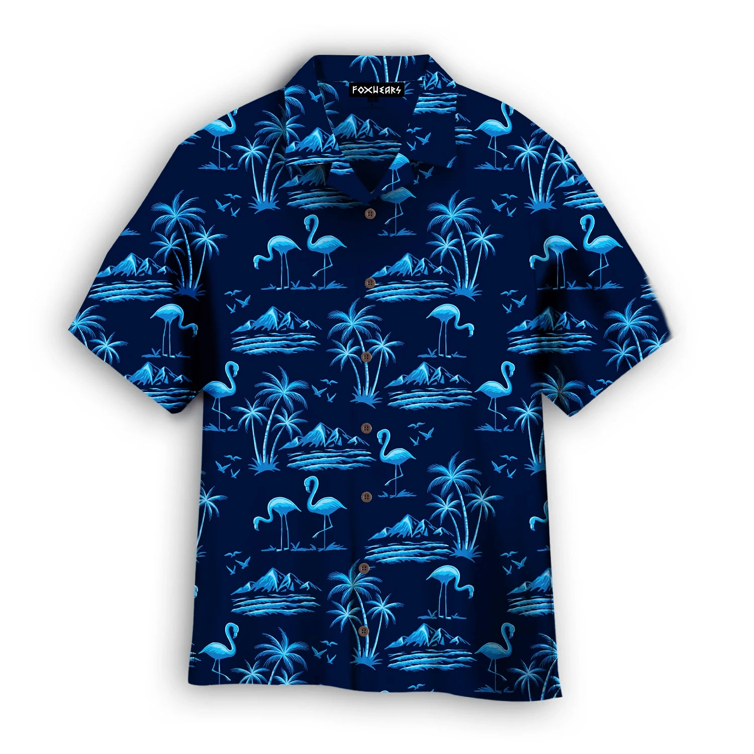 Amazing Neon Blue Tropical Island Hawaiian Shirt